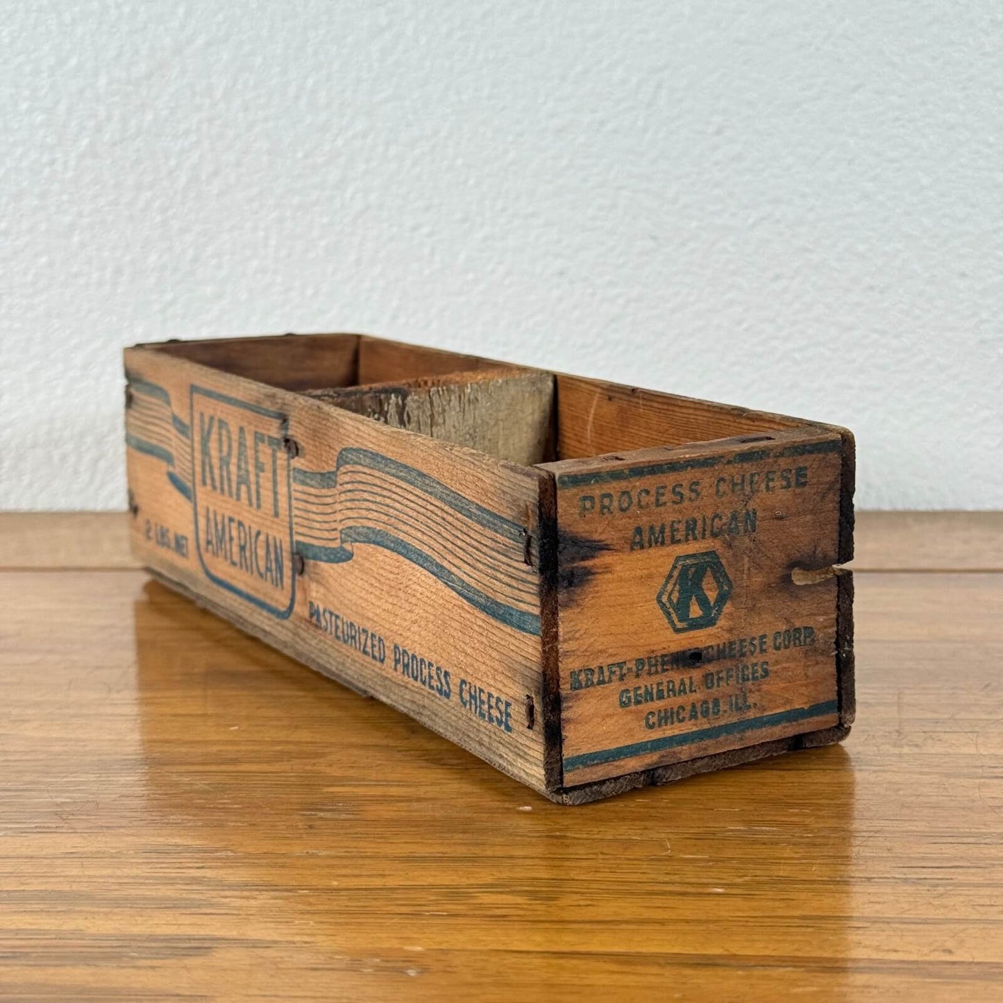 #1482【1950年代】 アメリカ ビンテージ チーズクレート 木箱 ウッドボックス 収納ケース ディスプレイ