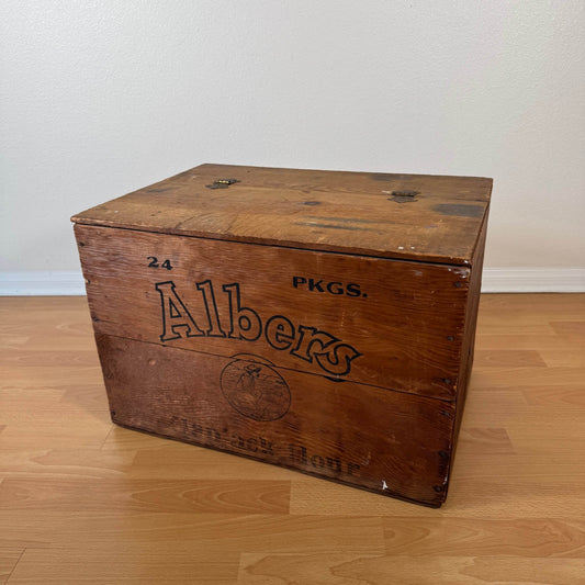 #1849【1950年代】ビンテージ Albers 蓋付き 木箱 / ウッドボックス 収納ケース アメリカ