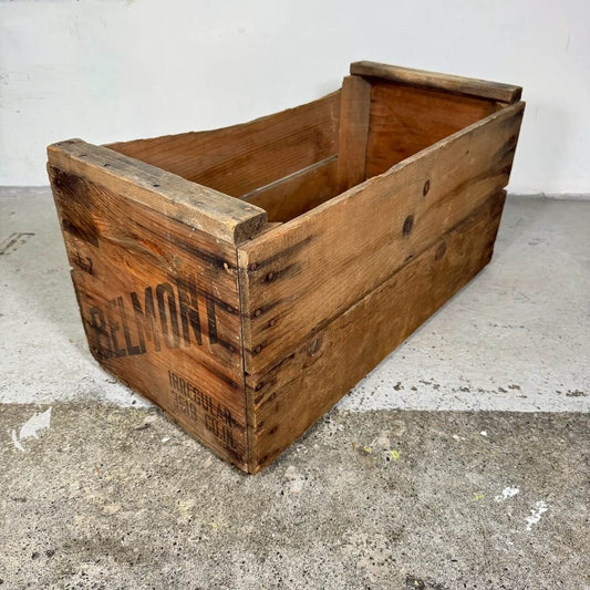 【1950-60年代】ビンテージ BELMONT 木箱 アメリカン雑貨 ウッドボックス 収納 #2529-1