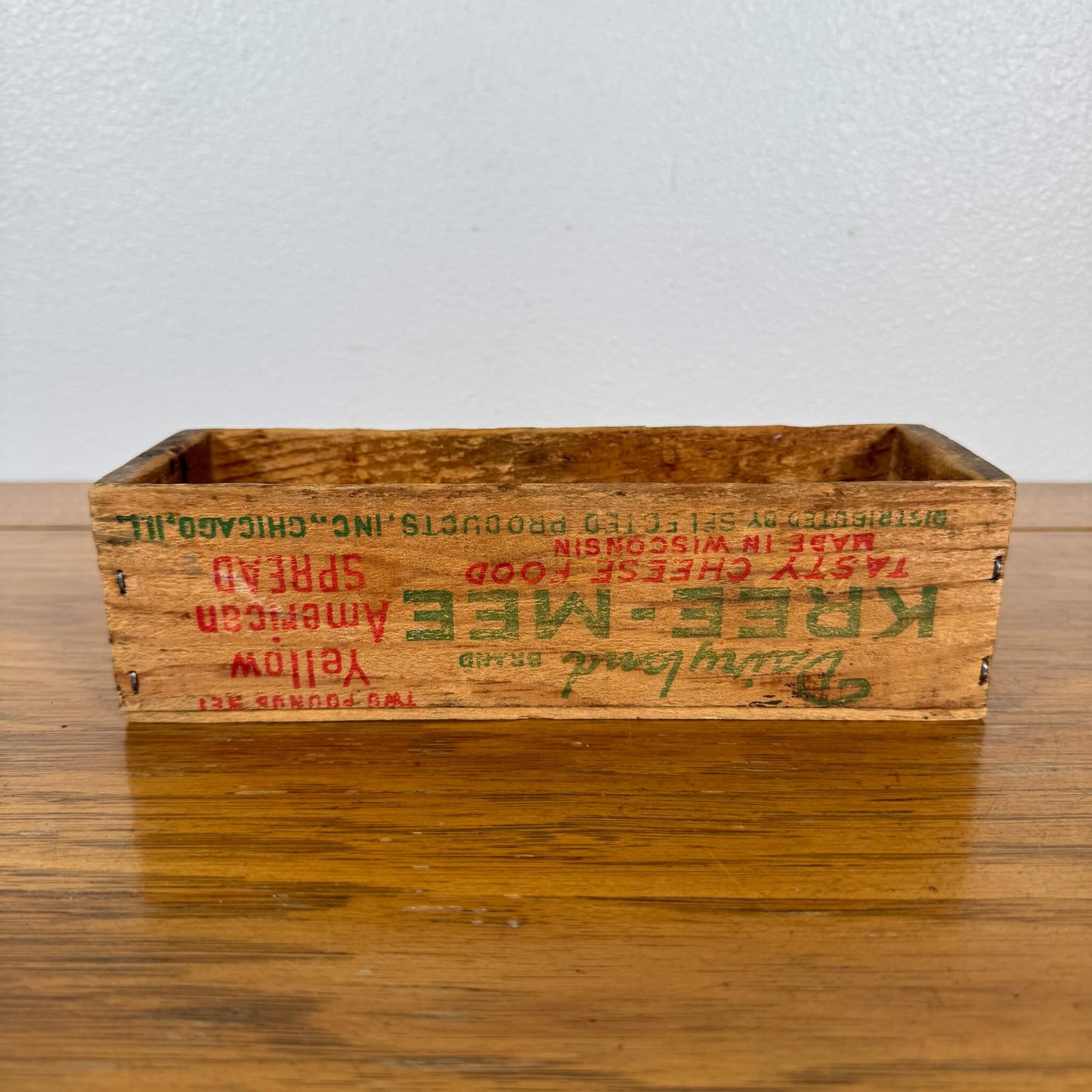 #1709【1940-50年代】ビンテージ チーズクレート 木箱 / ウッドボックス 収納ケース ディスプレイ雑貨 アメリカ