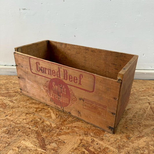【1950-60年代】ビンテージ Corned Beef 木箱 ウッドボックス アメリカン雑貨 収納 #2527