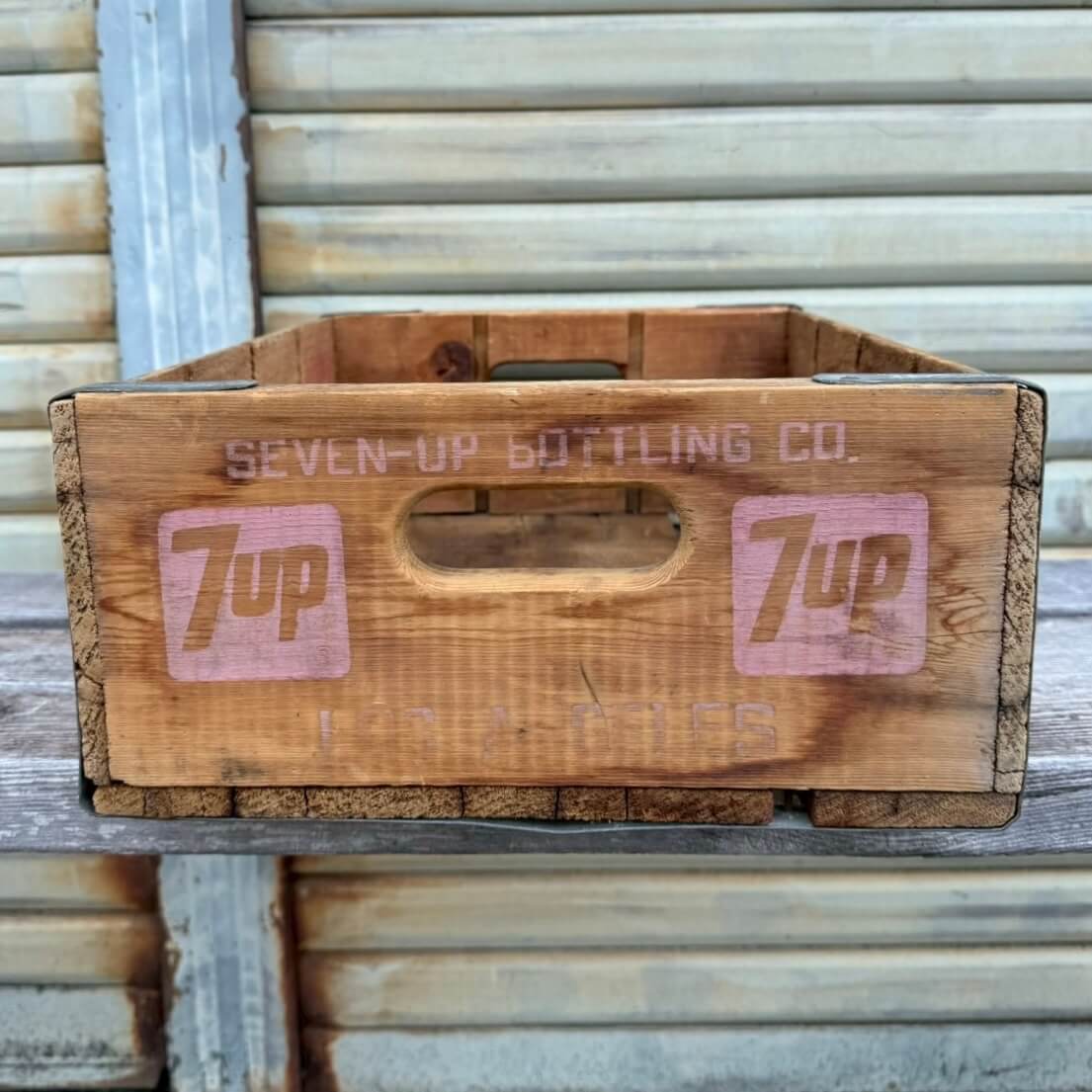 【1970年代】ビンテージ 7UP 木箱 アメリカン雑貨 店舗什器 ウッドクレート 収納ボックス #2307