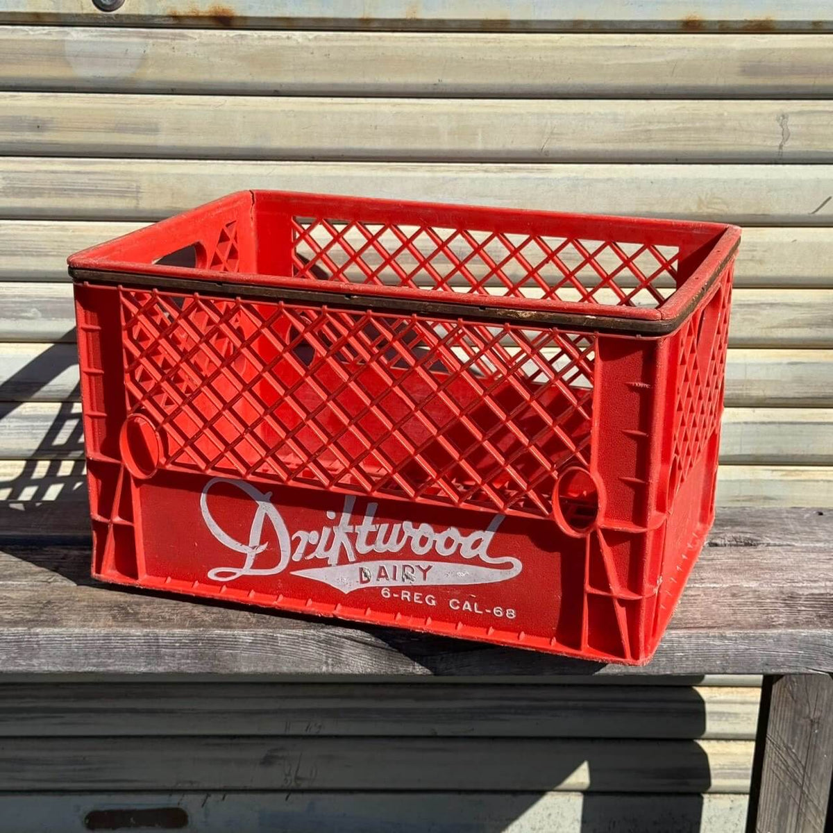 【1960年代】ビンテージ Driftwood Dairy ミルククレート プラスチックボックス 収納ケース #2868