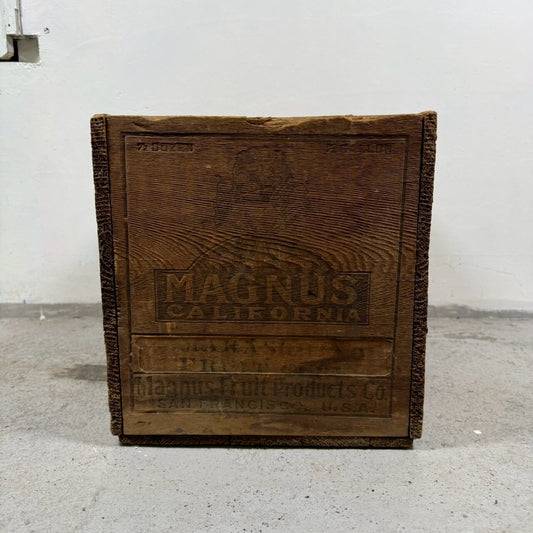 #2567【1970-80年代】ビンテージ 木箱 フルーツクレート MAGNUS CALIFORNIA / ウッドボックス アメリカ