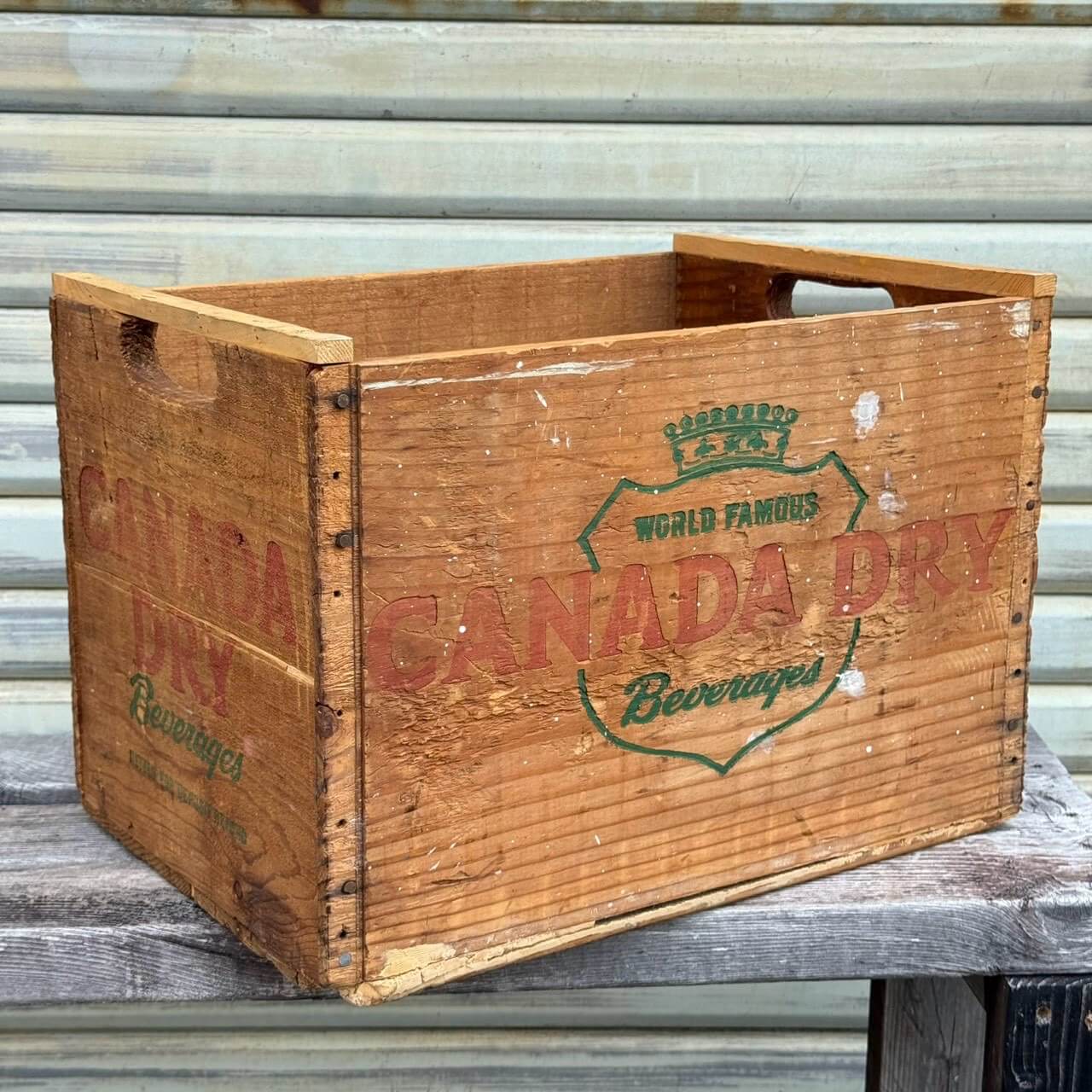 【1960-70年代】ビンテージ 木箱 アメリカン雑貨 店舗什器 カナダドライ ボトルケース ウッドクレート #2780
