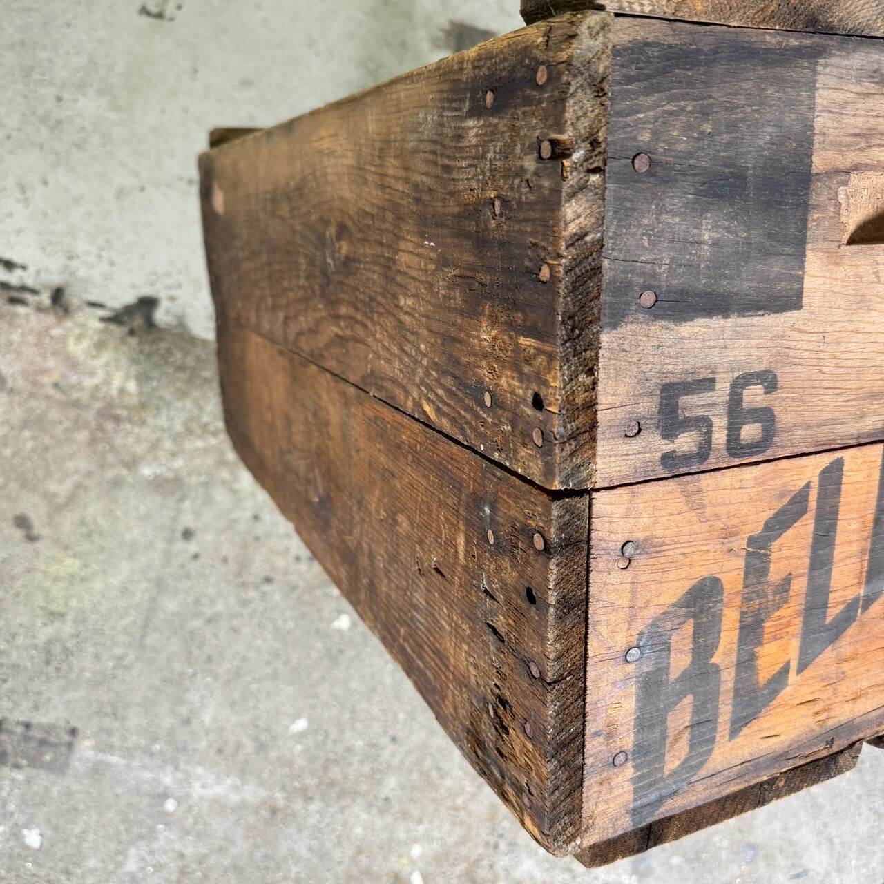 【1950-60年代】ビンテージ BELMONT 木箱 アメリカン雑貨 ウッドボックス 収納 #2529-3