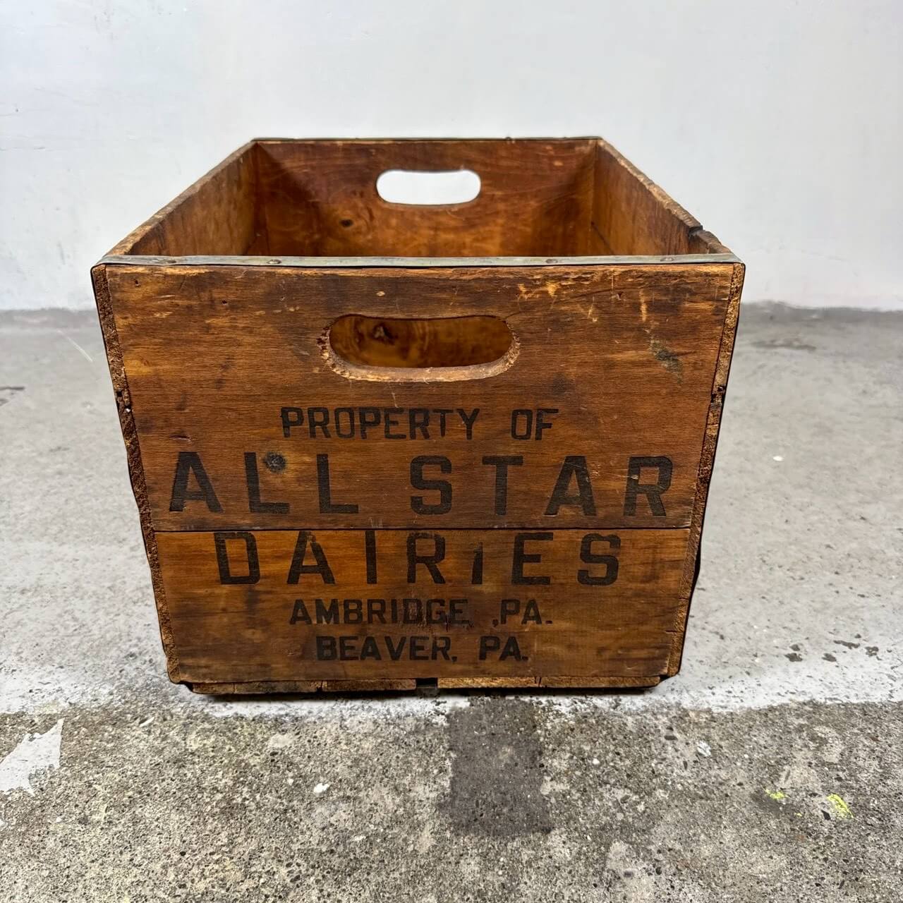#2565 ビンテージ ALL STAR DAIRIES 木箱 ミルククレート ウッドボックス アメリカ