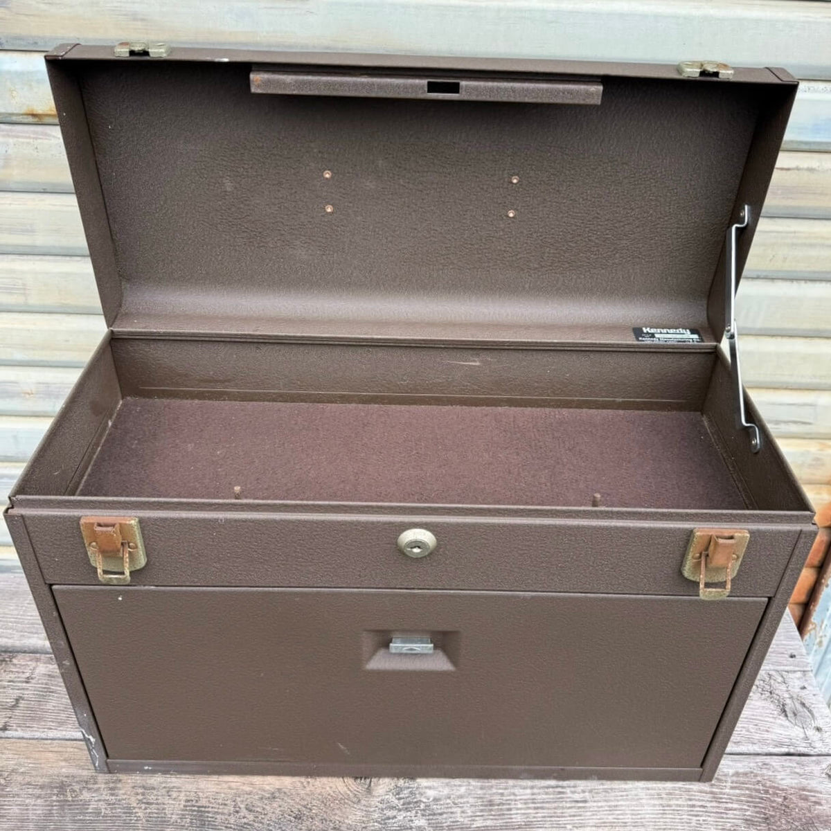 【1970年代】ビンテージ ツールボックス ガレージ アメリカン雑貨 店舗什器 KENNEDY 工具箱 鍵付き #2795