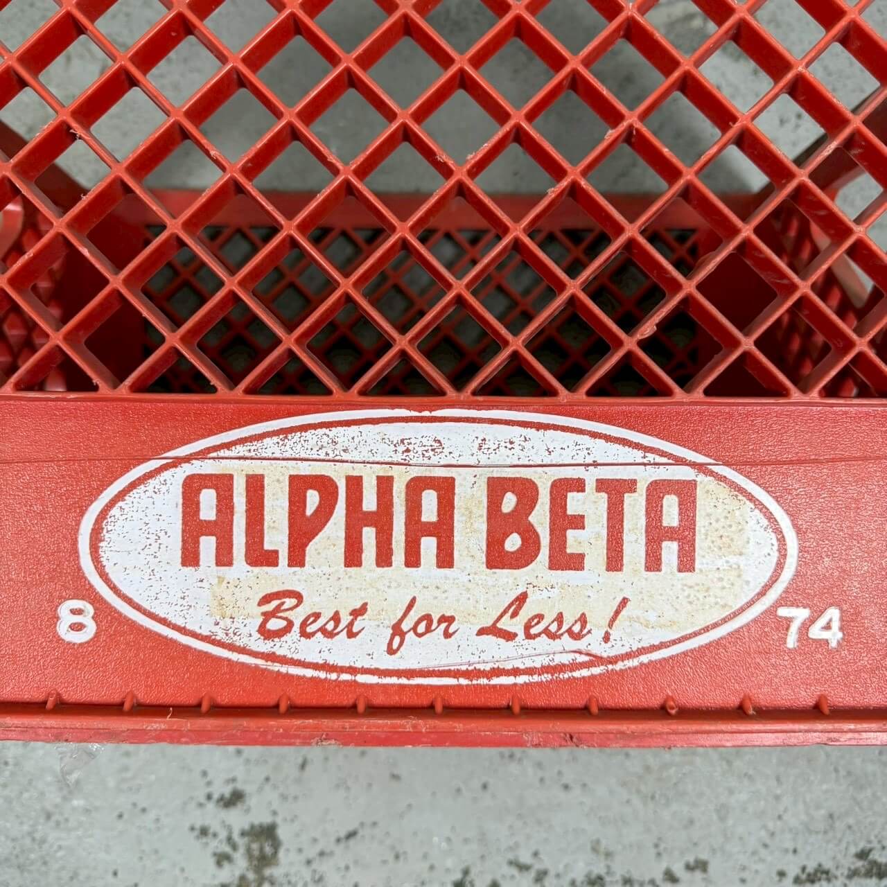 【1974年】ビンテージ ALPHA BETA ミルククレート アメリカン雑貨 収納ボックス プラスチック #2516