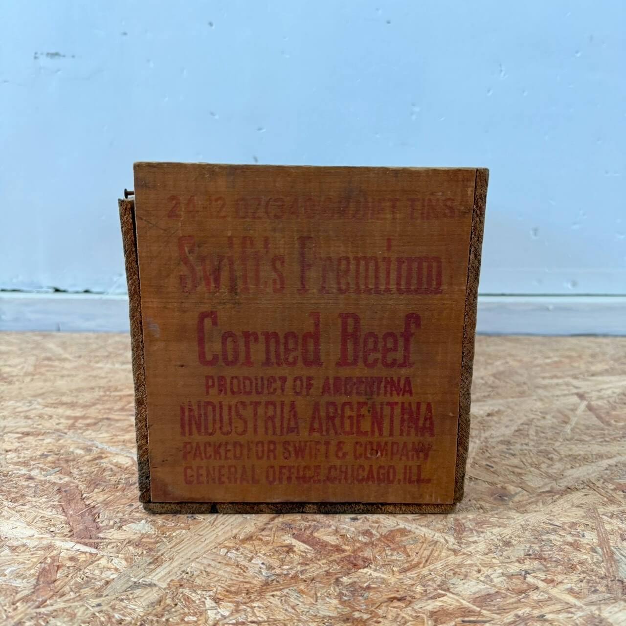 【1950-60年代】ビンテージ Corned Beef 木箱 ウッドボックス アメリカン雑貨 収納 #2527