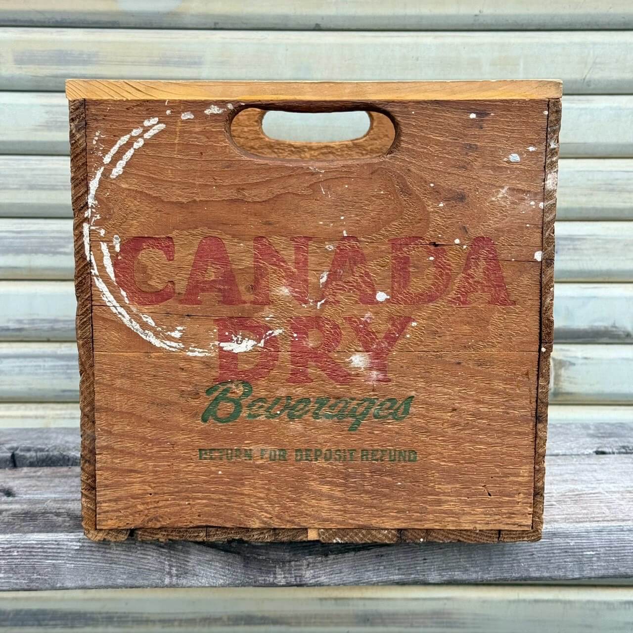 【1960-70年代】ビンテージ 木箱 アメリカン雑貨 店舗什器 カナダドライ ボトルケース ウッドクレート #2780