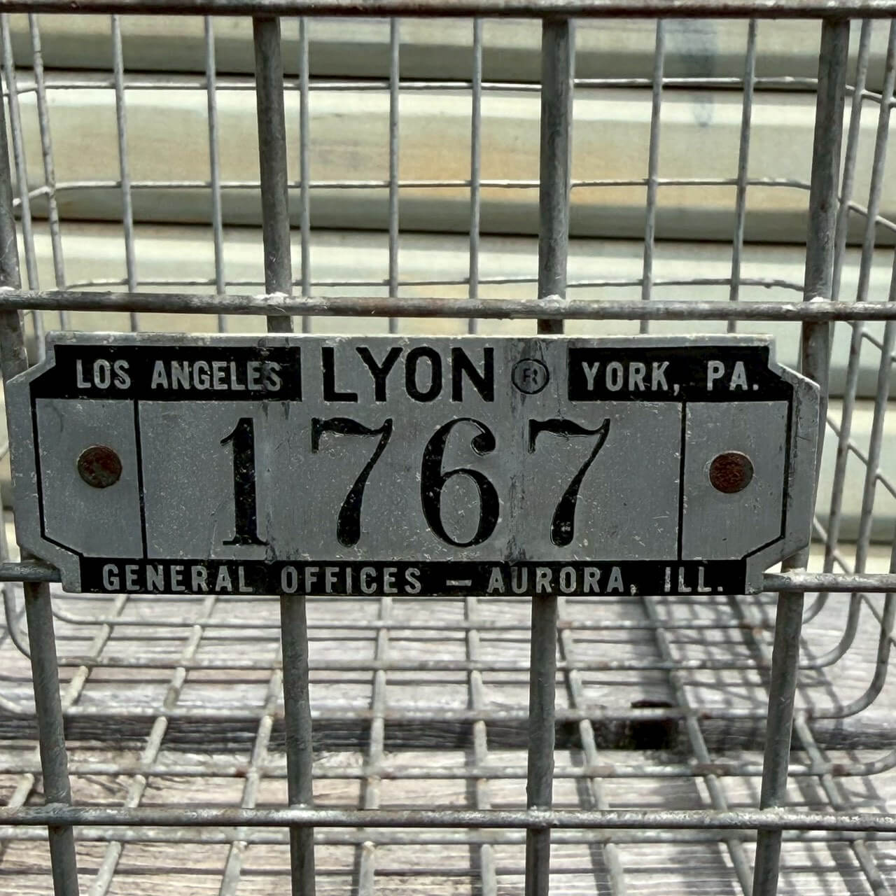 【1950〜60年代】ビンテージ LYON ワイヤーバスケット アメリカン雑貨 店舗什器 インダストリアル #2235-1