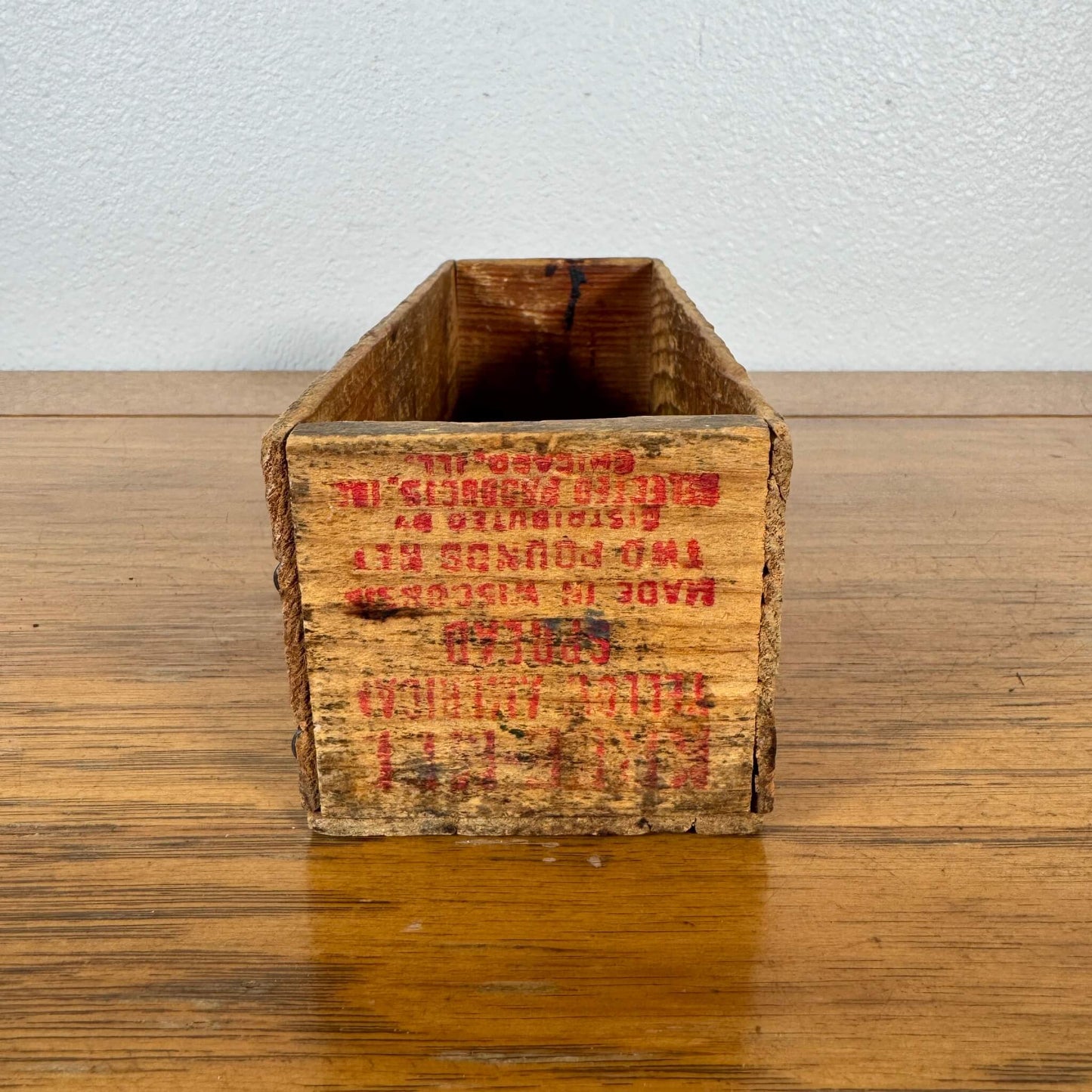 #1709【1940-50年代】ビンテージ チーズクレート 木箱 / ウッドボックス 収納ケース ディスプレイ雑貨 アメリカ