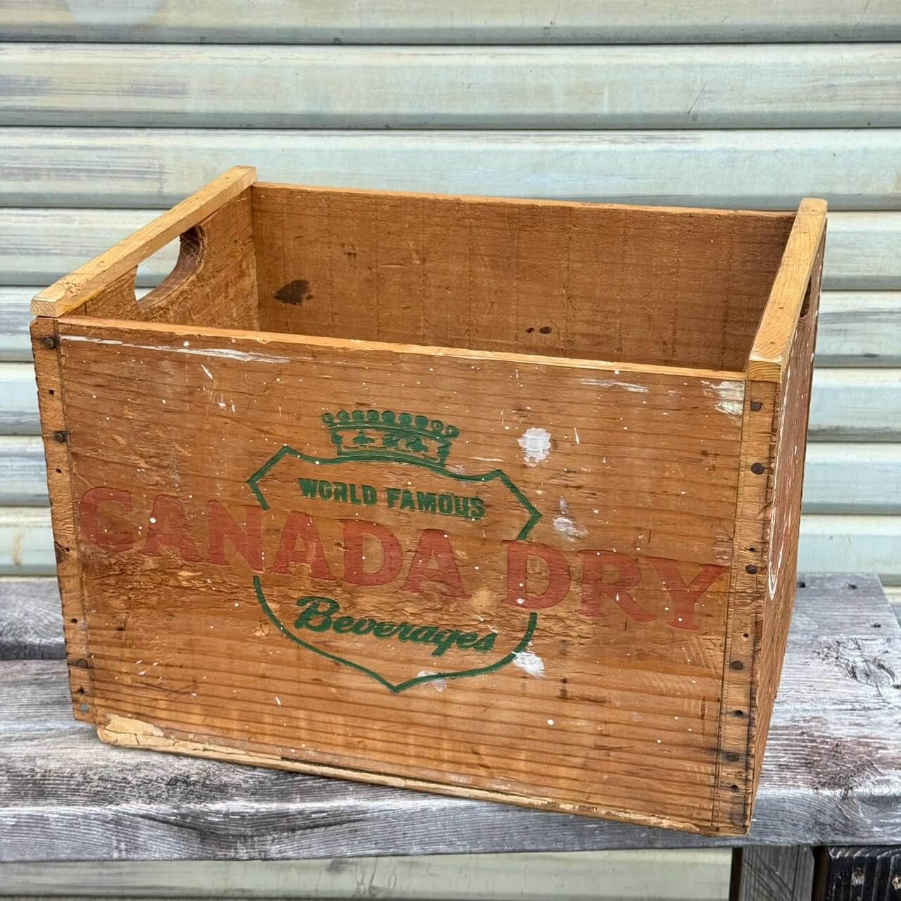 【1960-70年代】ビンテージ 木箱 アメリカン雑貨 店舗什器 カナダドライ ボトルケース ウッドクレート #2780