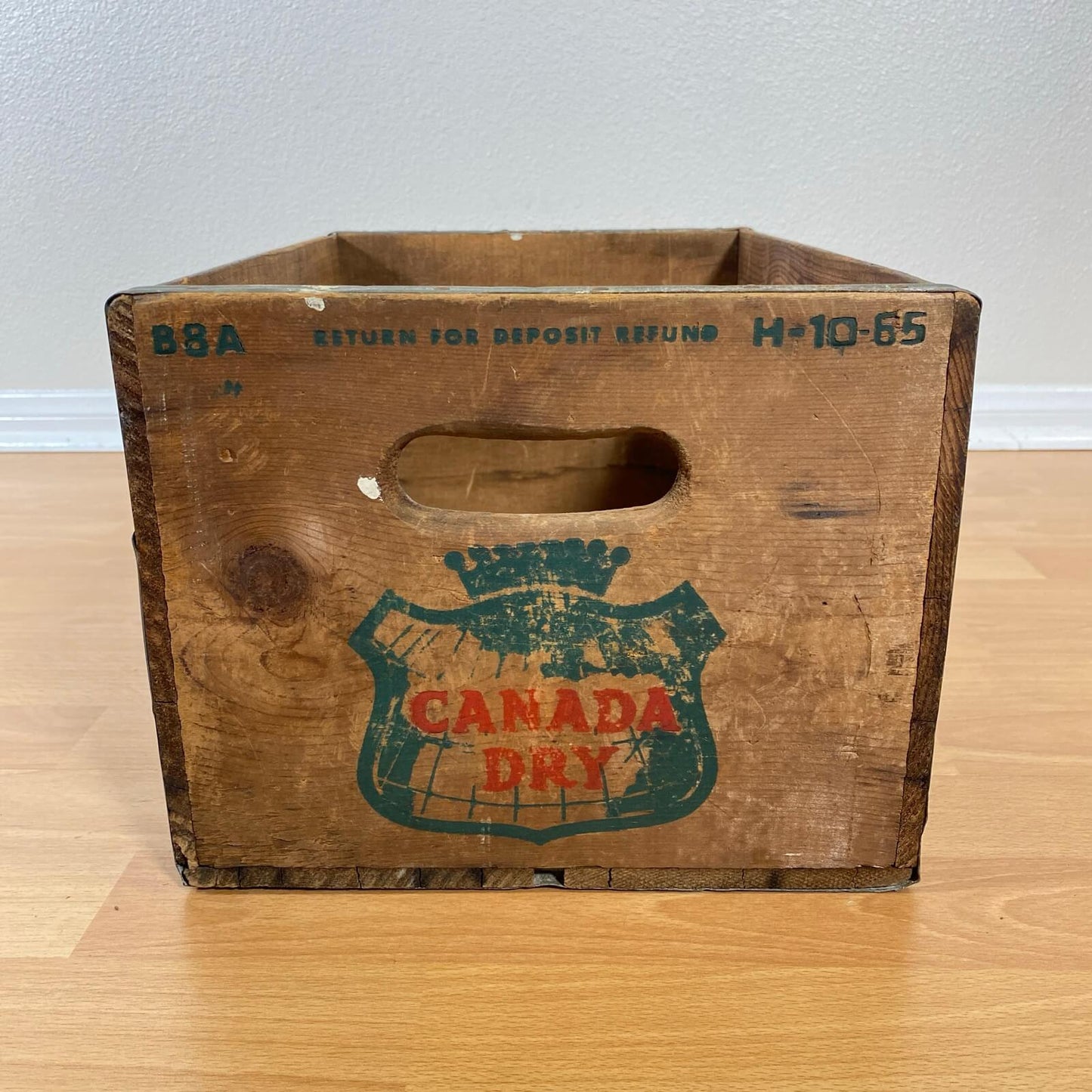 #845【1965年製】ビンテージ CANADA DRY（カナダドライ）ボトルクレート / 木箱 アメリカ