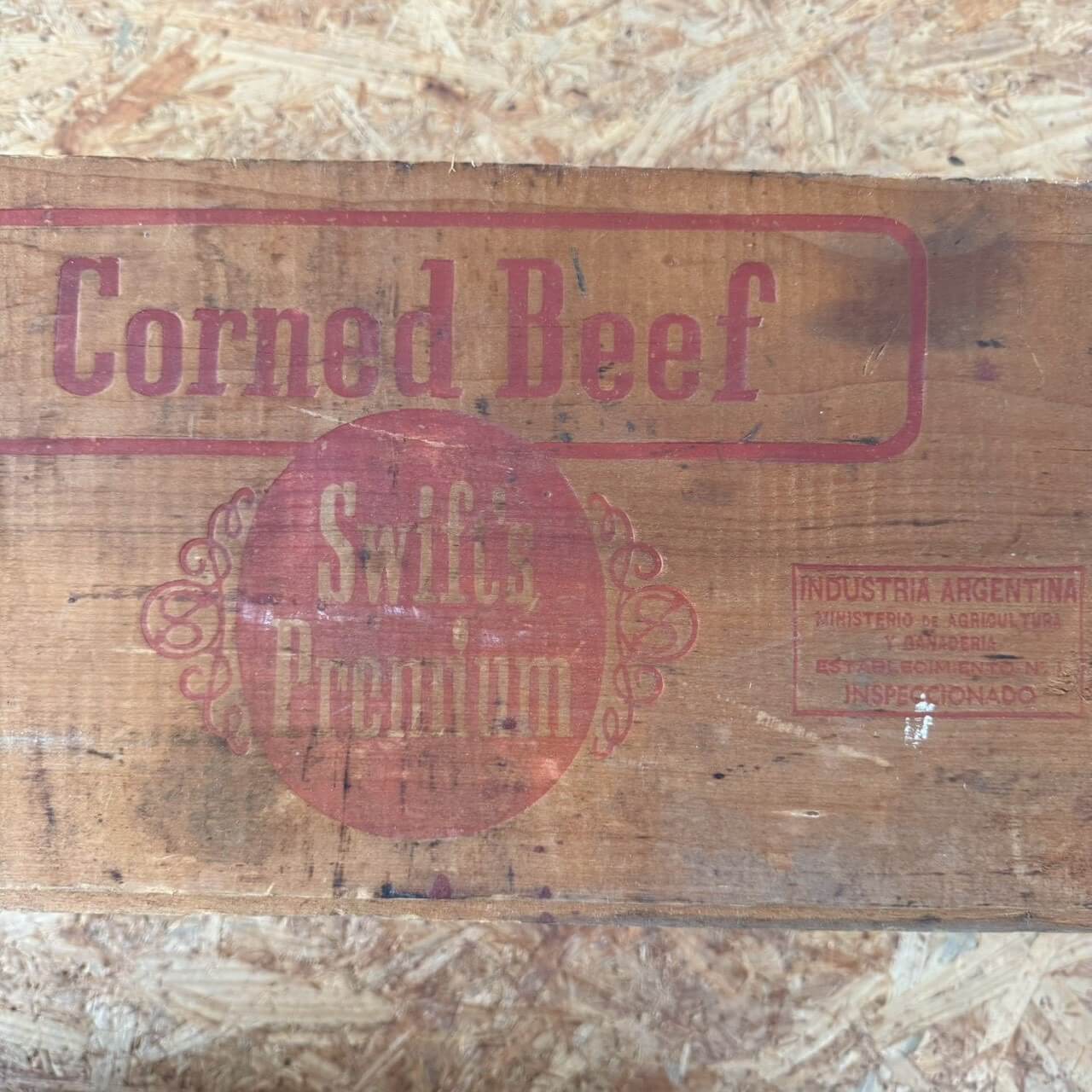 【1950-60年代】ビンテージ Corned Beef 木箱 ウッドボックス アメリカン雑貨 収納 #2527