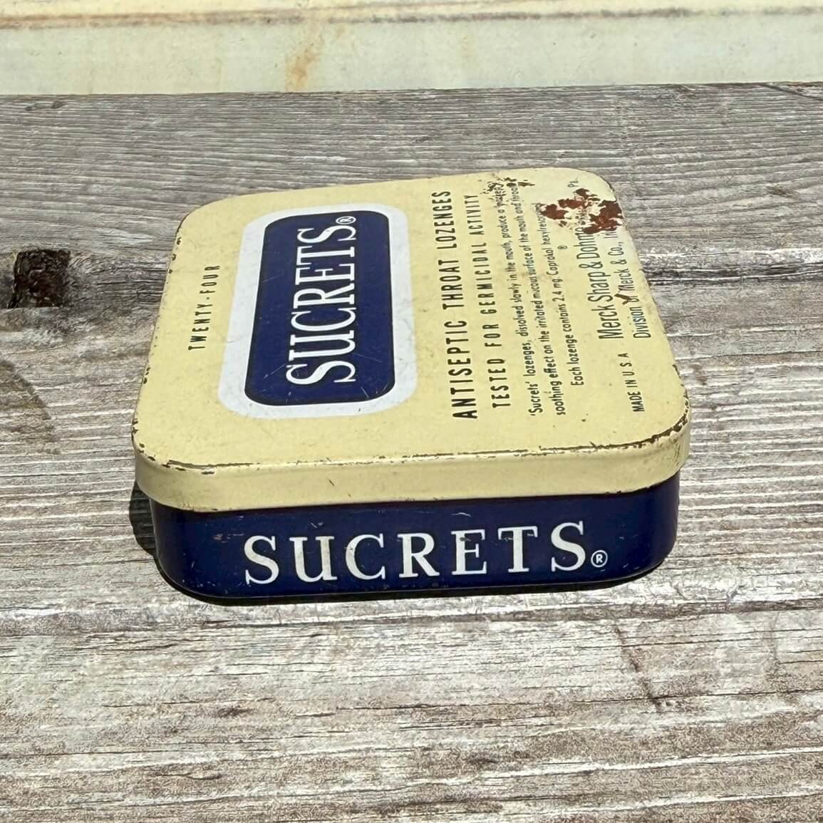 【1970年代】ビンテージ SUCRETS ブリキ缶 ティンケース アメリカン雑貨 小物入れ #1608