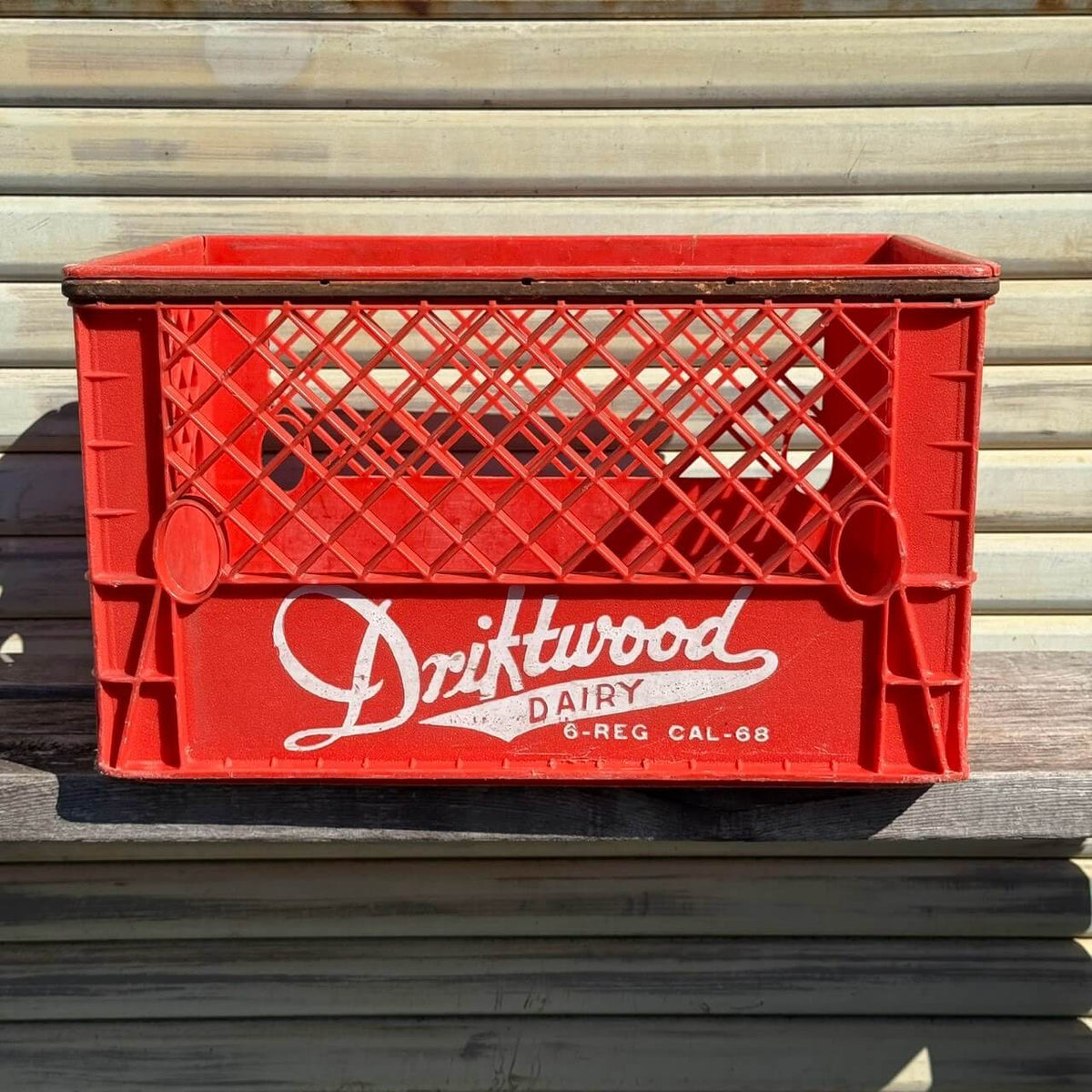 【1960年代】ビンテージ Driftwood Dairy ミルククレート プラスチックボックス 収納ケース #2868