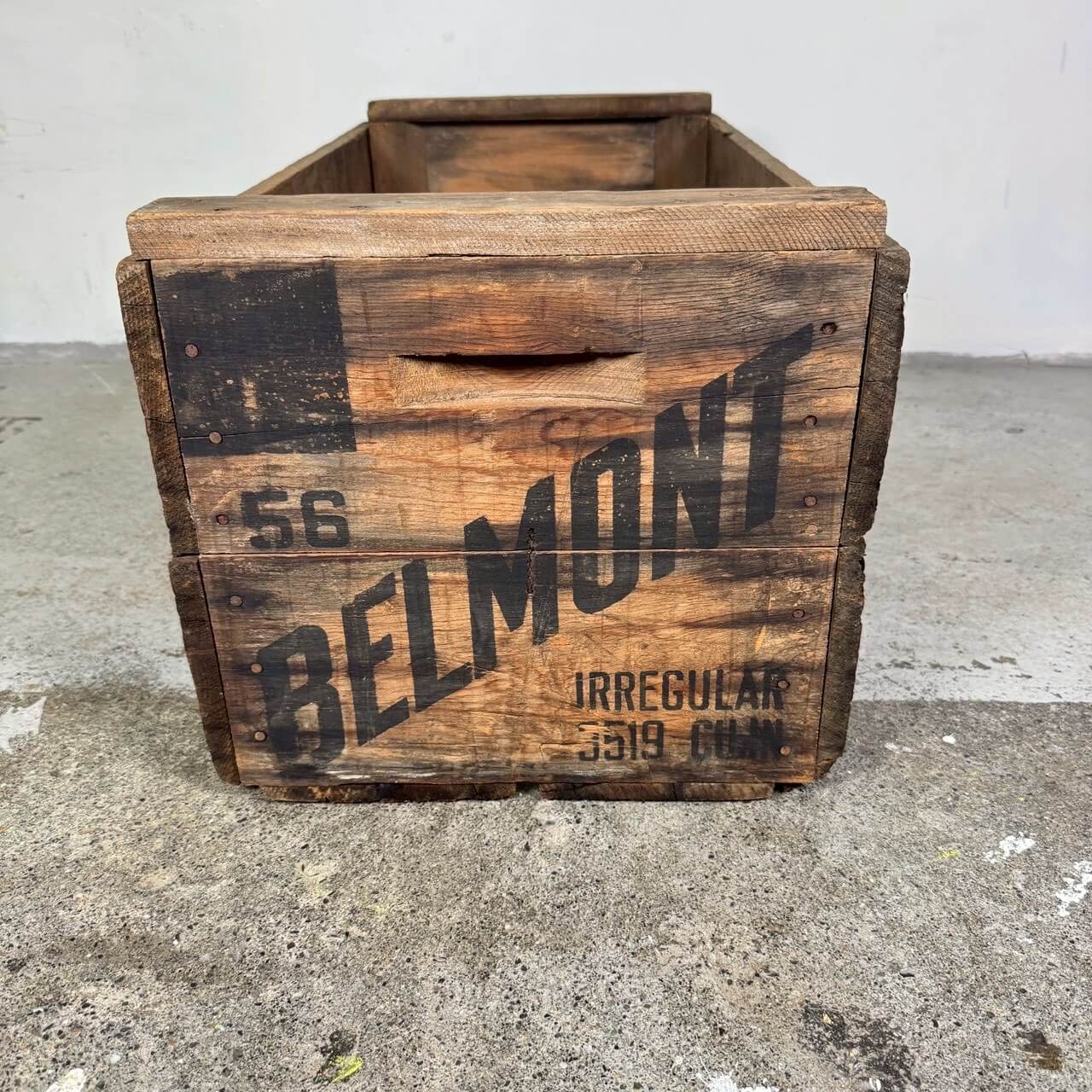 【1950-60年代】ビンテージ BELMONT 木箱 アメリカン雑貨 ウッドボックス 収納 #2529-3