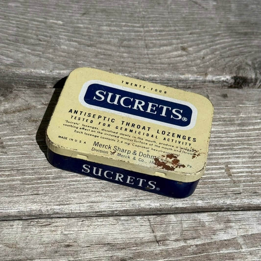 【1970年代】ビンテージ SUCRETS ブリキ缶 ティンケース アメリカン雑貨 小物入れ #1608