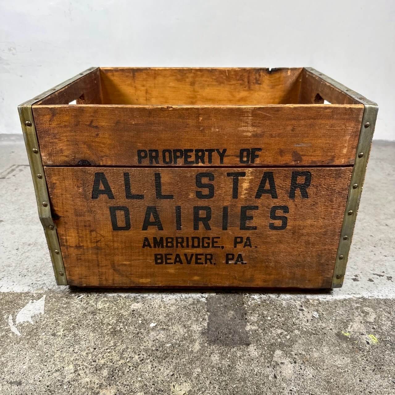 #2565 ビンテージ ALL STAR DAIRIES 木箱 ミルククレート ウッドボックス アメリカ