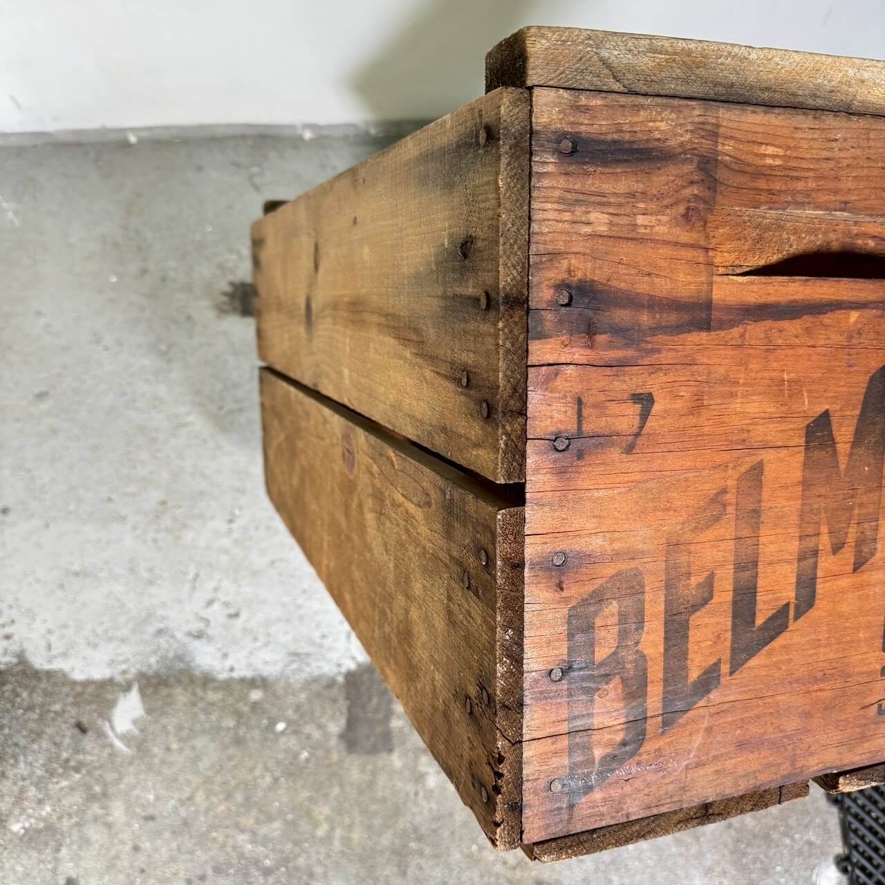 【1950-60年代】ビンテージ BELMONT 木箱 アメリカン雑貨 ウッドボックス 収納 #2529-1