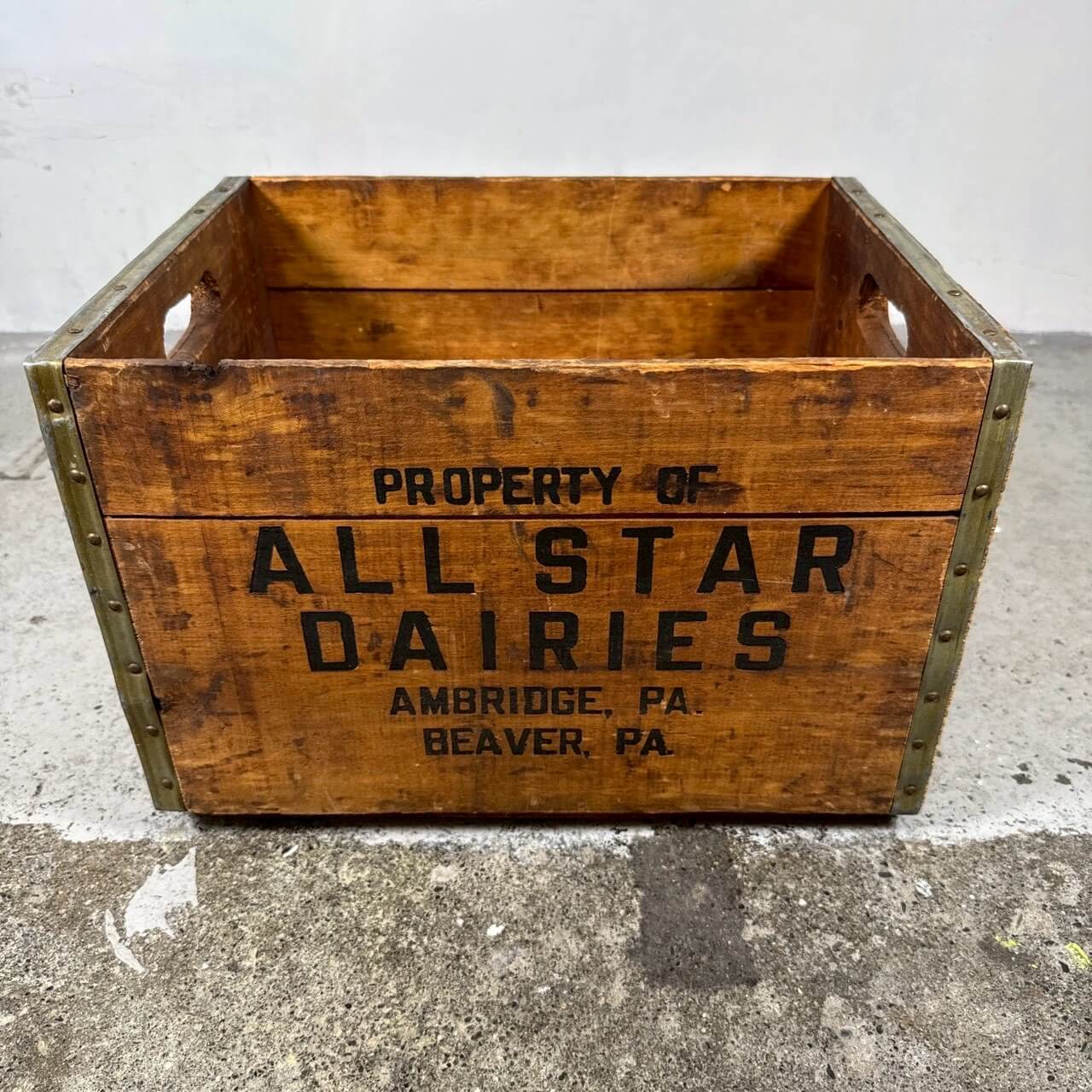 #2565 ビンテージ ALL STAR DAIRIES 木箱 ミルククレート ウッドボックス アメリカ