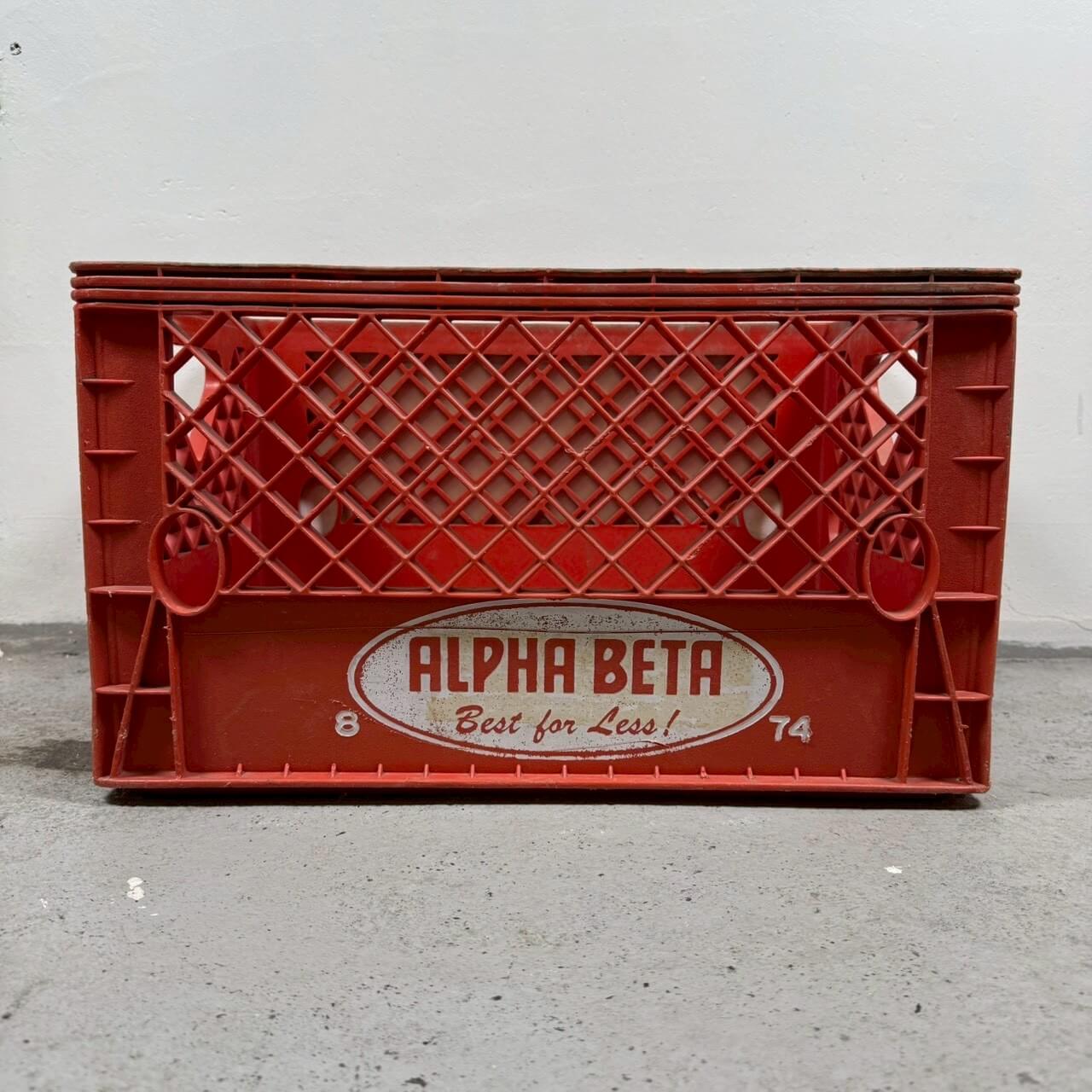 【1974年】ビンテージ ALPHA BETA ミルククレート アメリカン雑貨 収納ボックス プラスチック #2516