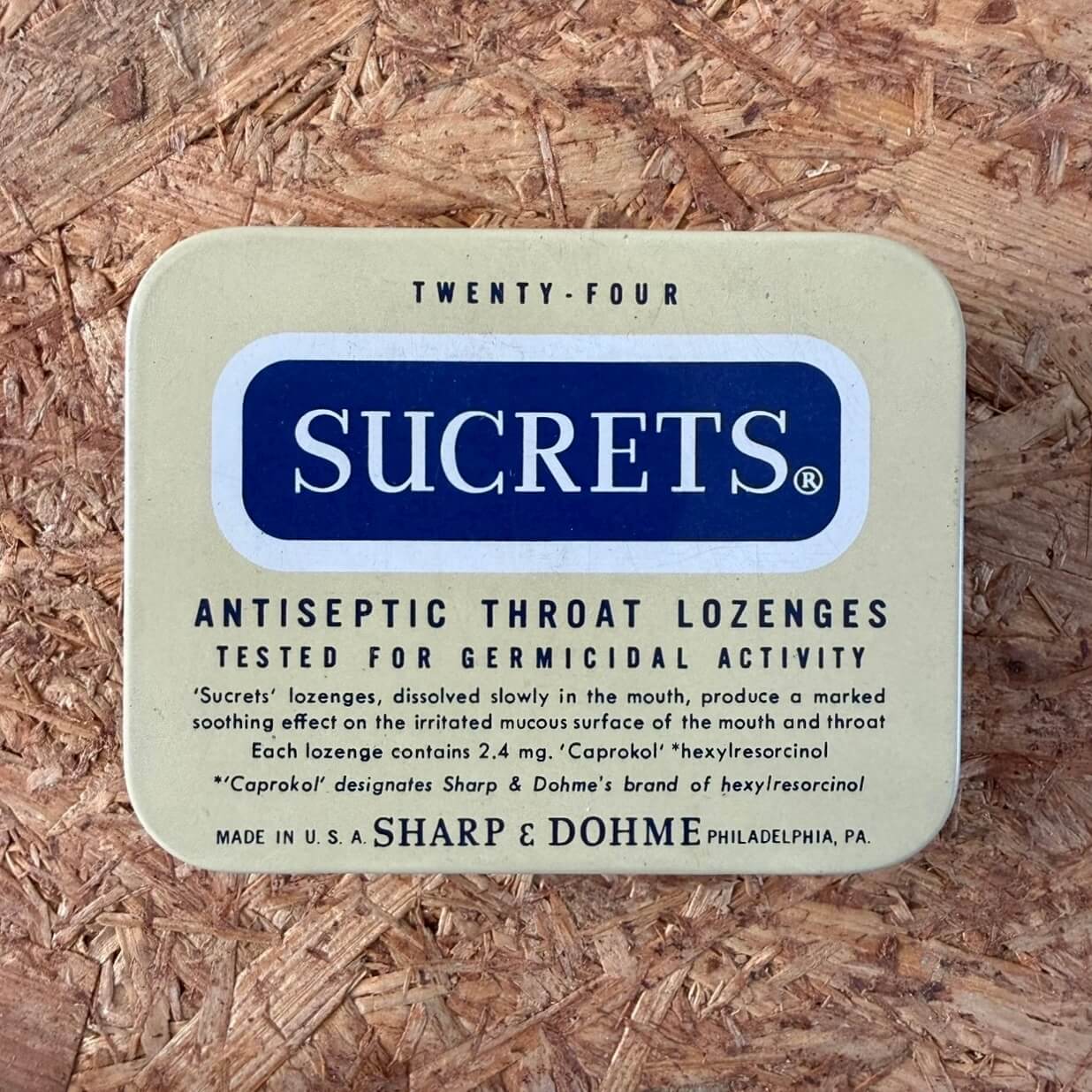 【1970年代】ビンテージ SUCRETS ブリキ缶 ティンケース アメリカン雑貨 小物入れ #1255-4