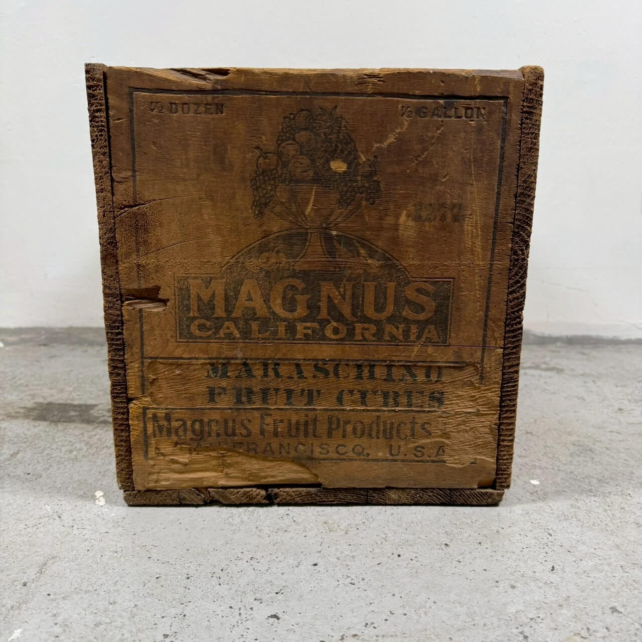 【1970-80年代】ビンテージ MAGNUS 木箱 フルーツクレート アメリカン雑貨 収納 ウッドボックス #2567