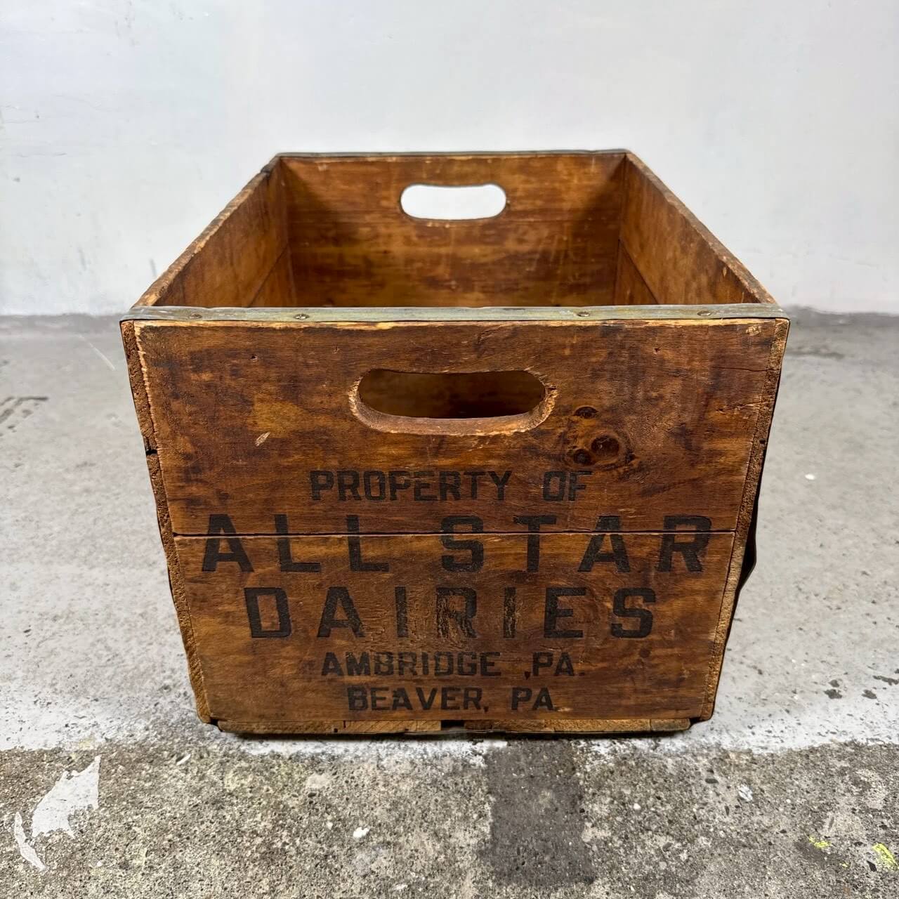 #2565 ビンテージ ALL STAR DAIRIES 木箱 ミルククレート ウッドボックス アメリカ