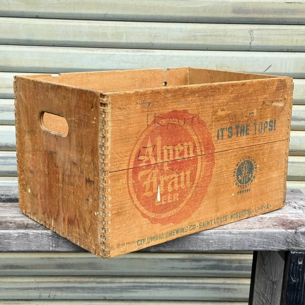 【1950年代】ビンテージ 木箱 アメリカン雑貨 店舗什器 アルペンブラウ ビールケース ウッドクレート #2779