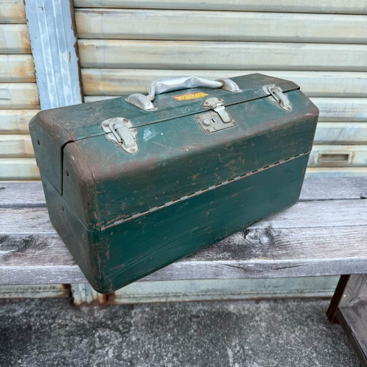 【1960-70年代】ビンテージ ツールボックス アメリカン雑貨 店舗什器 多段トレー 工具箱 メタルボックス #2378