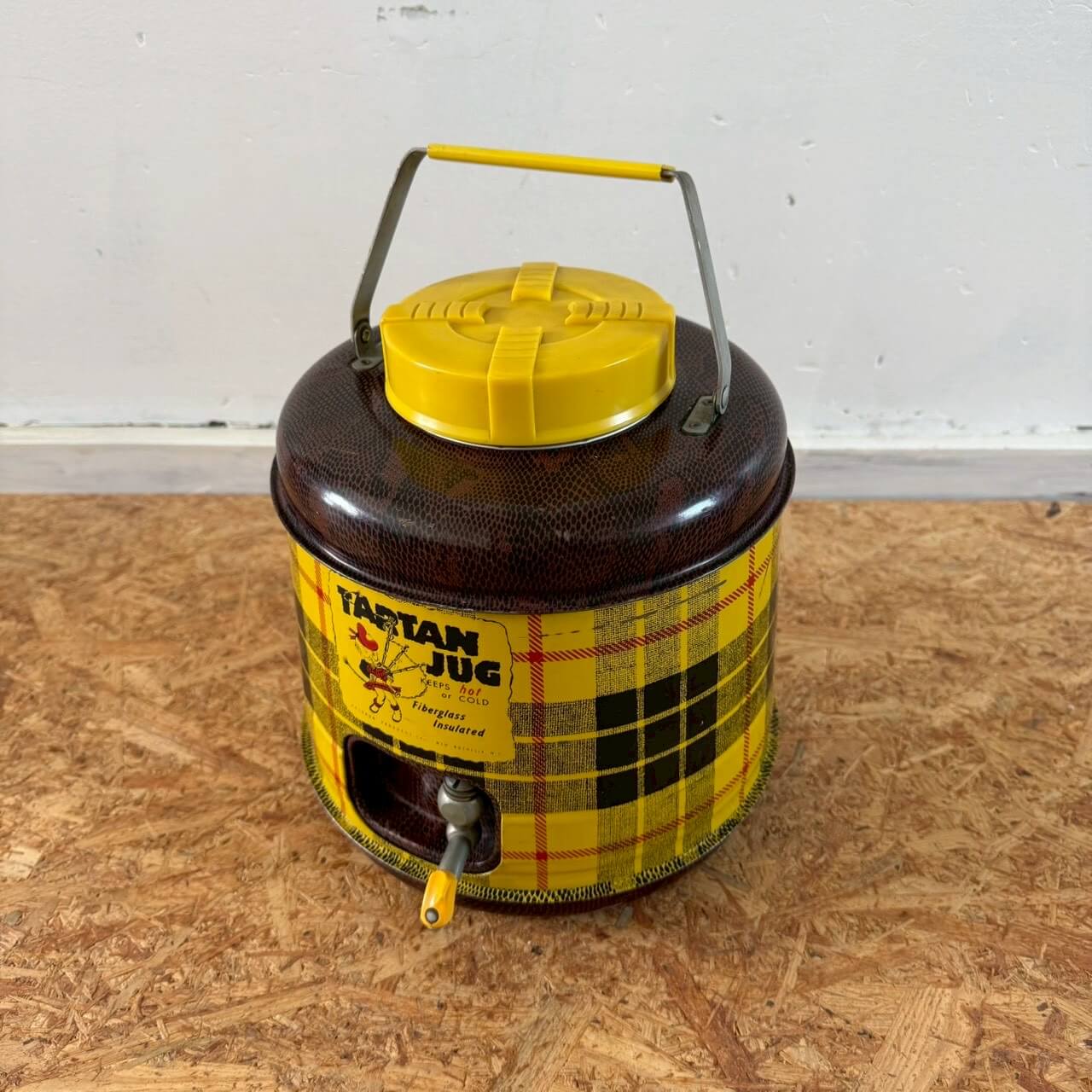 【1970年代】ビンテージ TARTAN JUG ウォータージャグ チェック柄 アメリカン雑貨 キャンプ #2226
