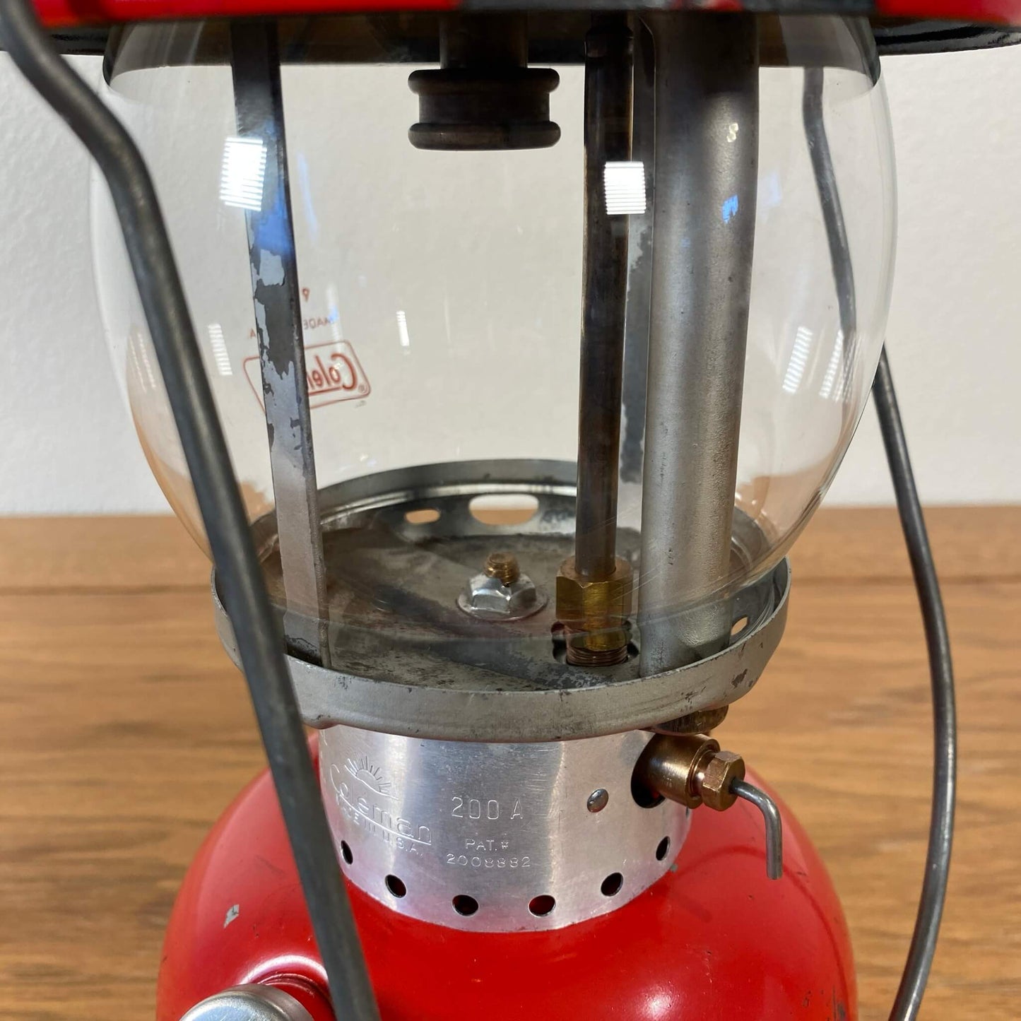 #205-A【1959年6月】ビンテージ Coleman（コールマン）200A イエローボーダー ランタン キャンプ用品 アウトドア アメリカ