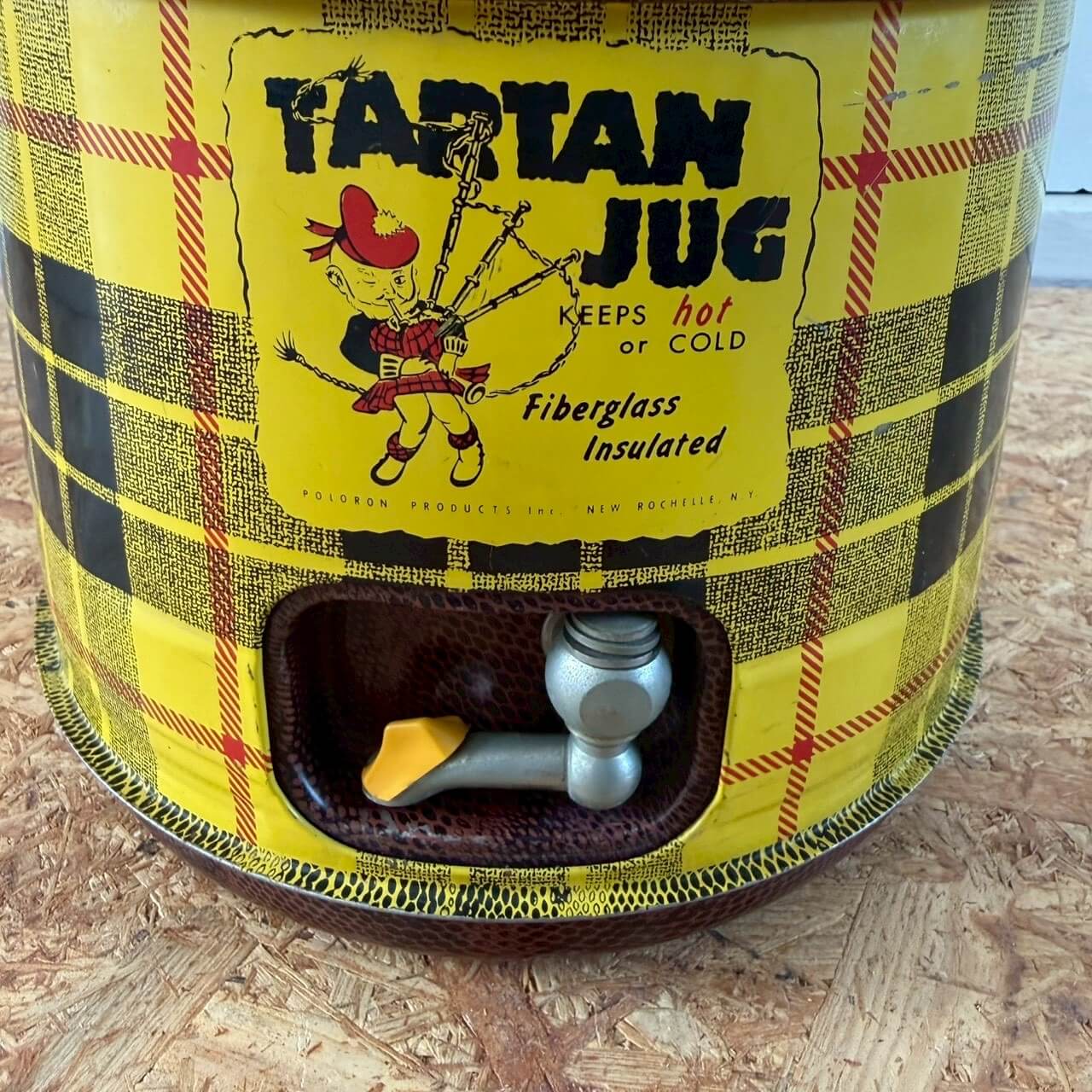 【1970年代】ビンテージ TARTAN JUG ウォータージャグ チェック柄 アメリカン雑貨 キャンプ #2226