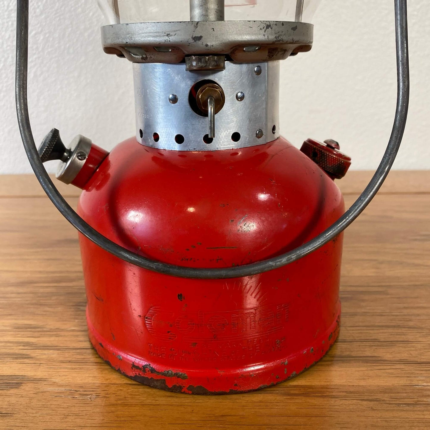 #205-A【1959年6月】ビンテージ Coleman（コールマン）200A イエローボーダー ランタン キャンプ用品 アウトドア アメリカ