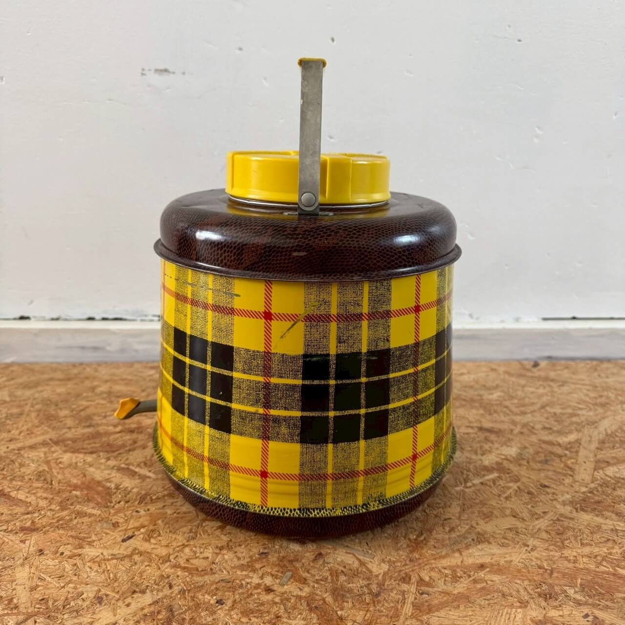 【1970年代】ビンテージ TARTAN JUG ウォータージャグ チェック柄 アメリカン雑貨 キャンプ #2226