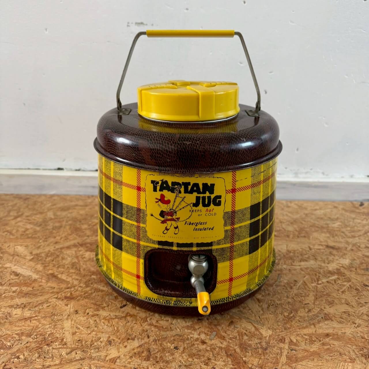 【1970年代】ビンテージ TARTAN JUG ウォータージャグ チェック柄 アメリカン雑貨 キャンプ #2226