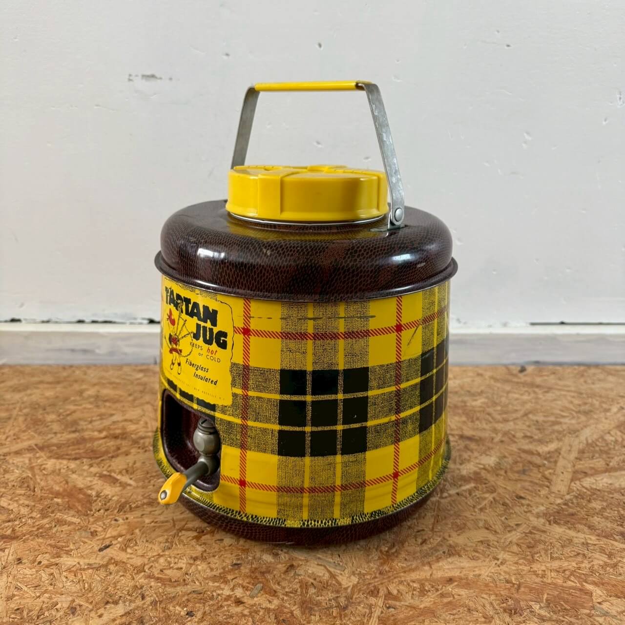 【1970年代】ビンテージ TARTAN JUG ウォータージャグ チェック柄 アメリカン雑貨 キャンプ #2226