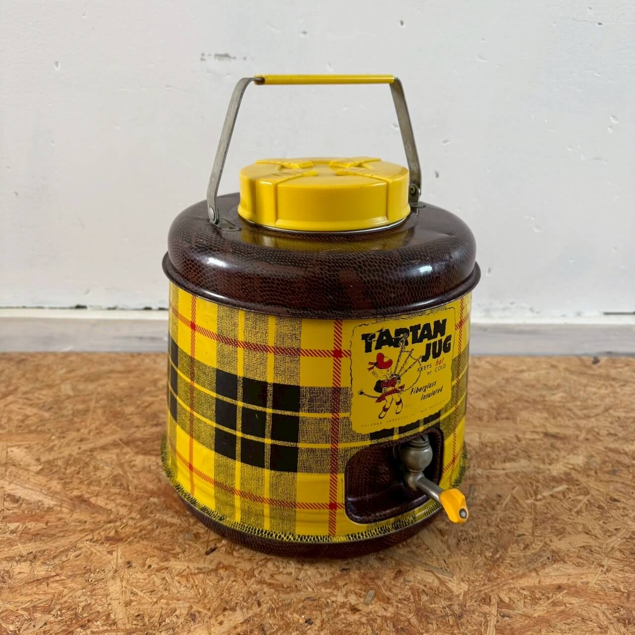 【1970年代】ビンテージ TARTAN JUG ウォータージャグ チェック柄 アメリカン雑貨 キャンプ #2226