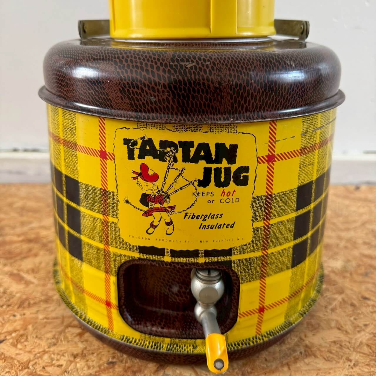 【1970年代】ビンテージ TARTAN JUG ウォータージャグ チェック柄 アメリカン雑貨 キャンプ #2226