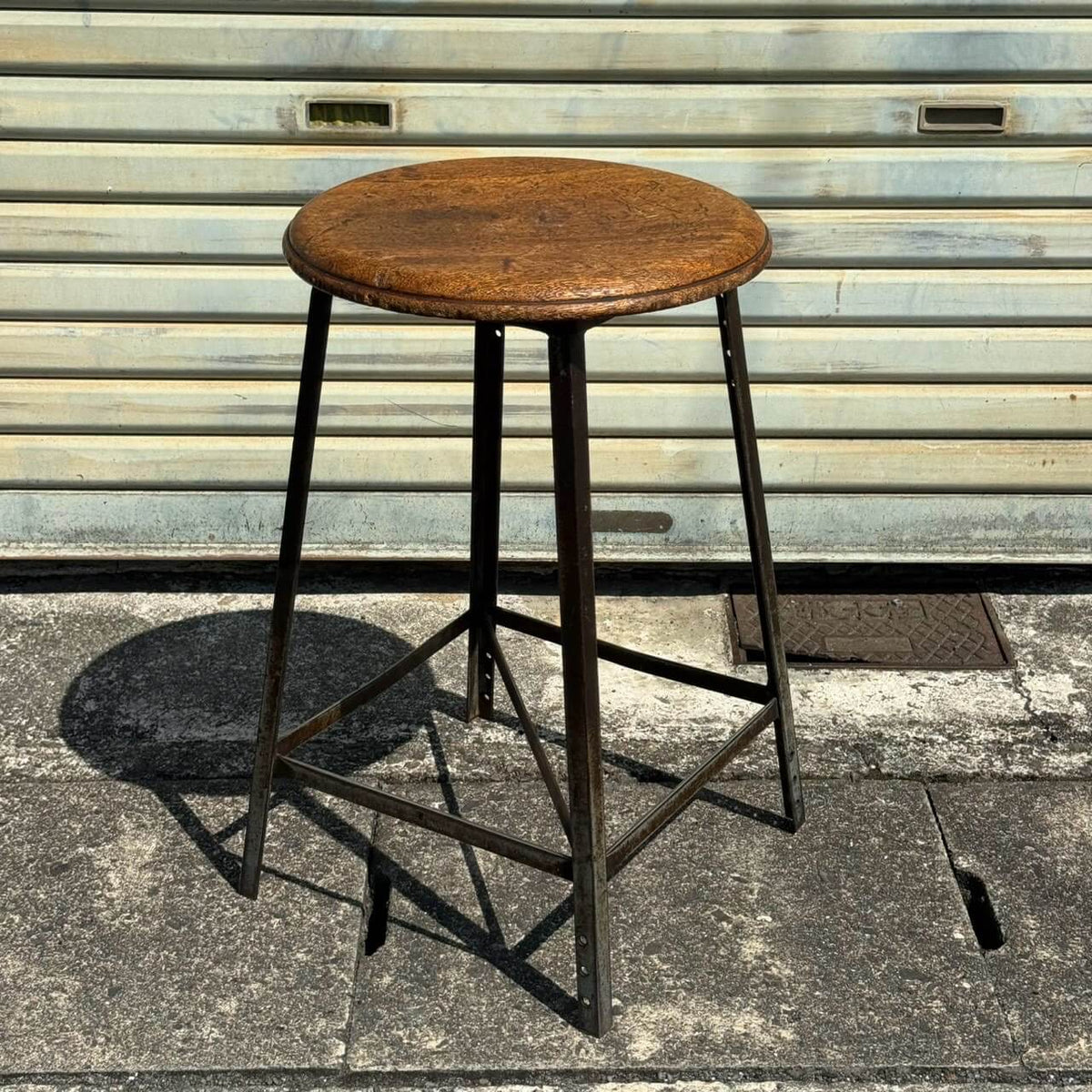 【1940-50年代】ビンテージ 椅子 アメリカン雑貨 店舗什器 ウッド スツール インダストリアル #2687