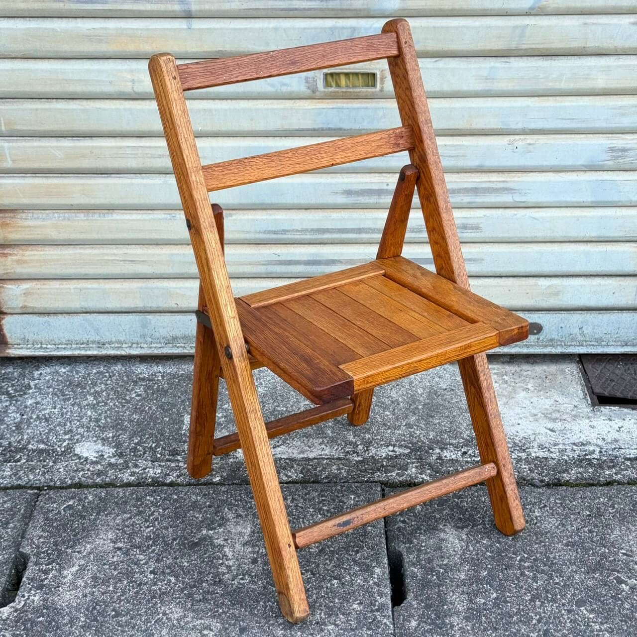 【1950年代】ビンテージ フォールディングチェア アメリカン雑貨 店舗什器 木製 折りたたみ 椅子 #2812-1