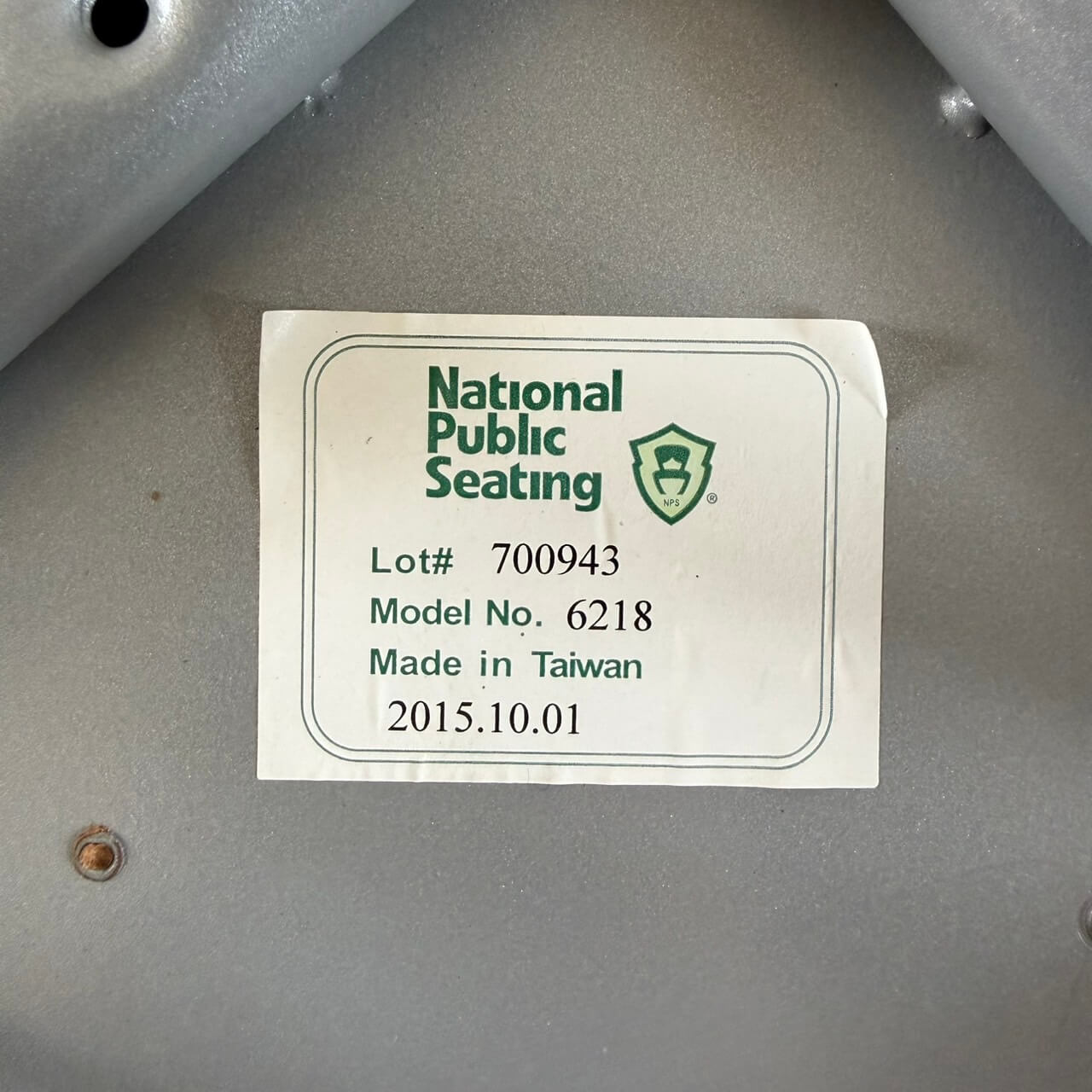 【2015年製】National Public Seating スチール スツール インダストリアル グレー 椅子 #2573-1
