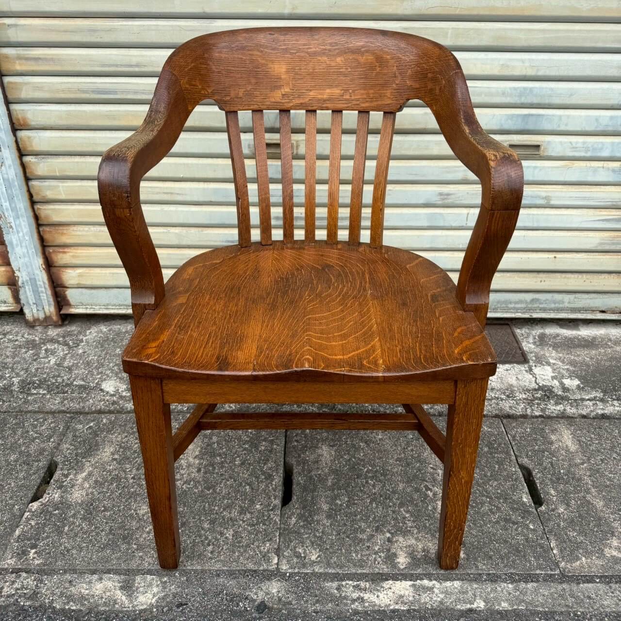 【1940-50年代】ビンテージ アームチェア アメリカン雑貨 店舗什器 ウッドチェア 椅子 #2587