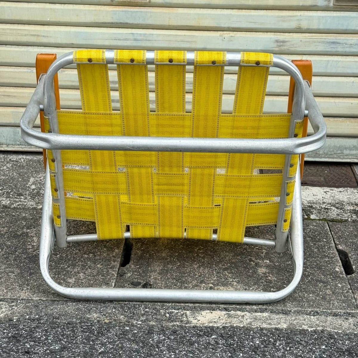 【1970年代】ビンテージ ガレージ アメリカン雑貨 店舗什器 ローンチェア アルミ 折りたたみ #2830