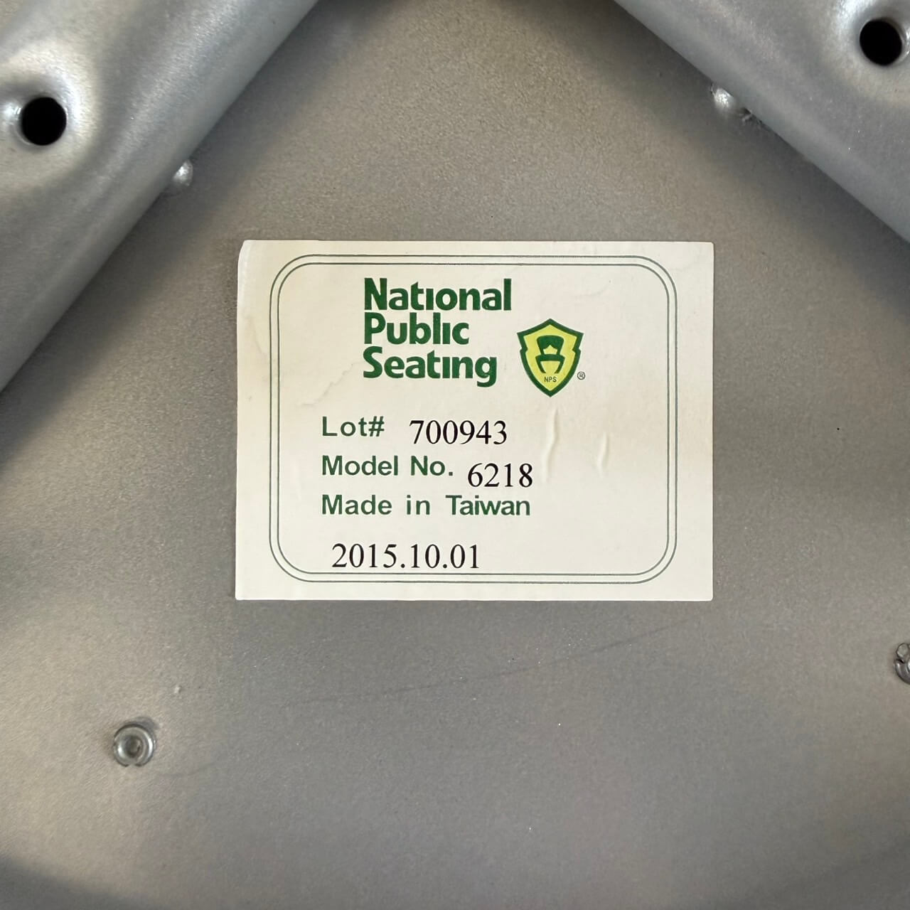 【2015年製】National Public Seating スチール スツール インダストリアル グレー 椅子 #2573-2