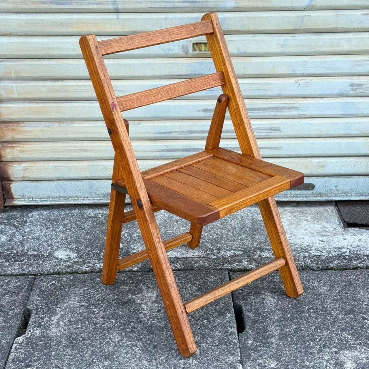 【1950年代】ビンテージ フォールディングチェア アメリカン雑貨 店舗什器 木製 折りたたみ 椅子 #2812-2