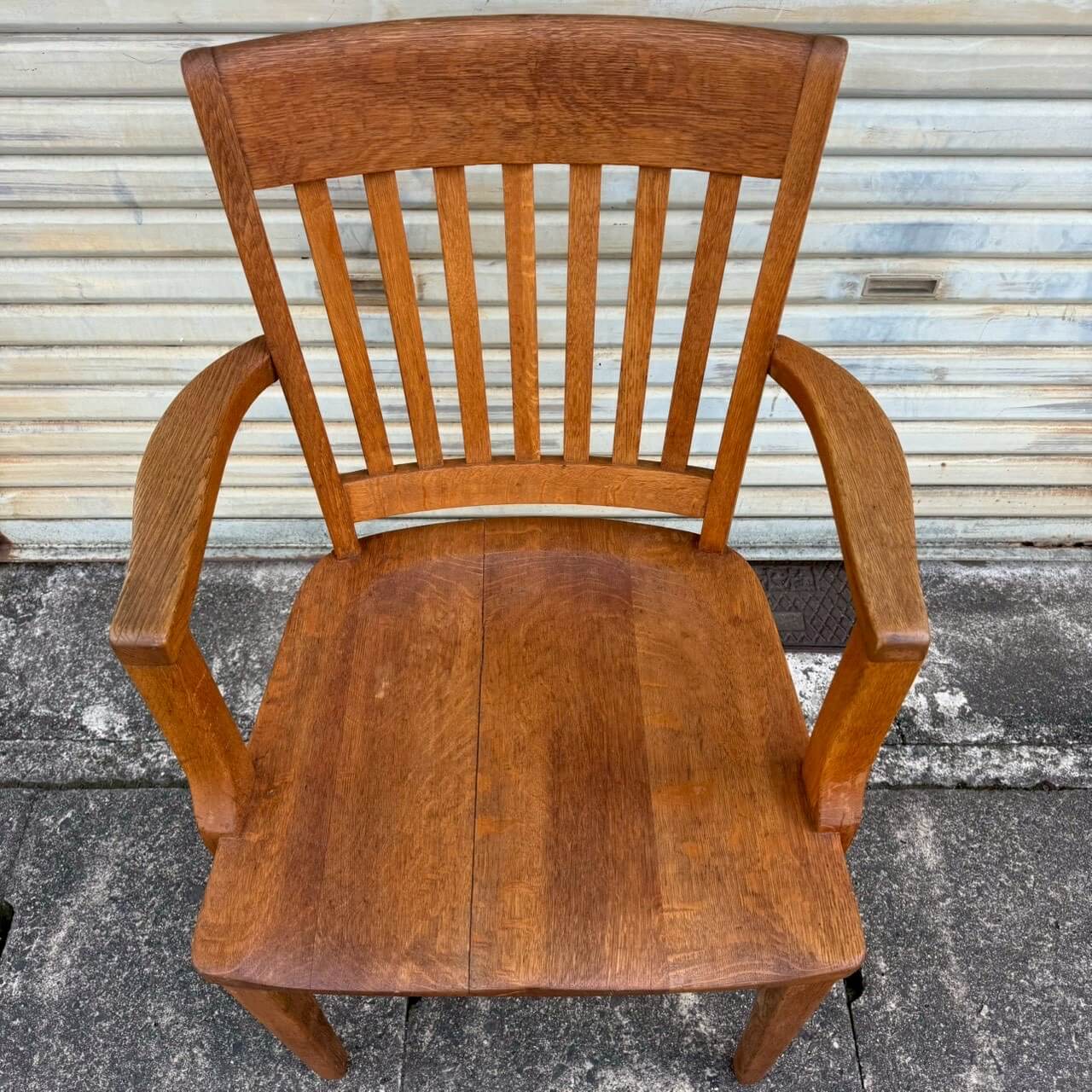 ビンテージ アーム藁チェア 1940-50年代】ビンテージ アームチェア アメリカン雑貨 木製 椅子 店舗